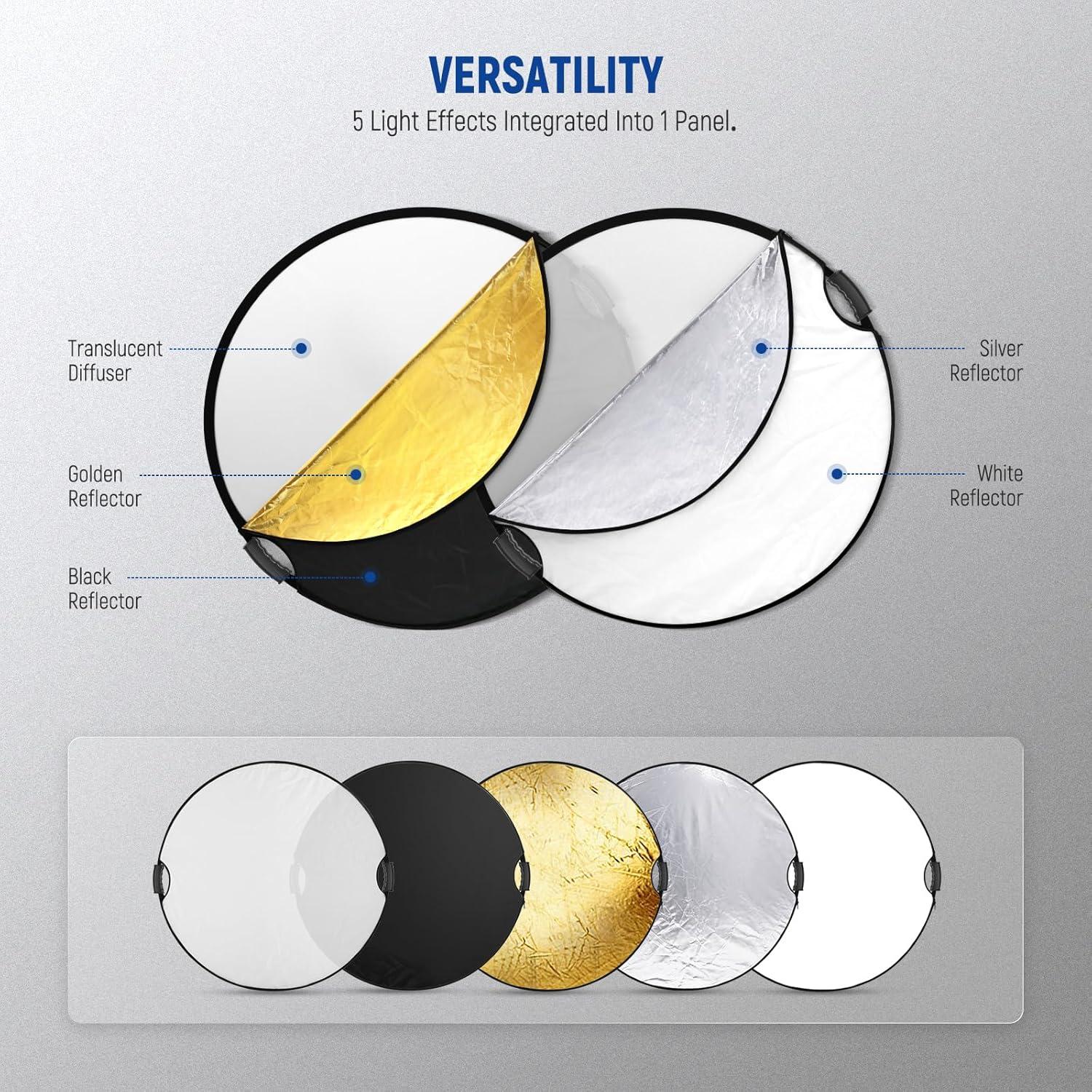 Reflector Neewer RF-110II 110 cm con Abrazadera y Empuñadura