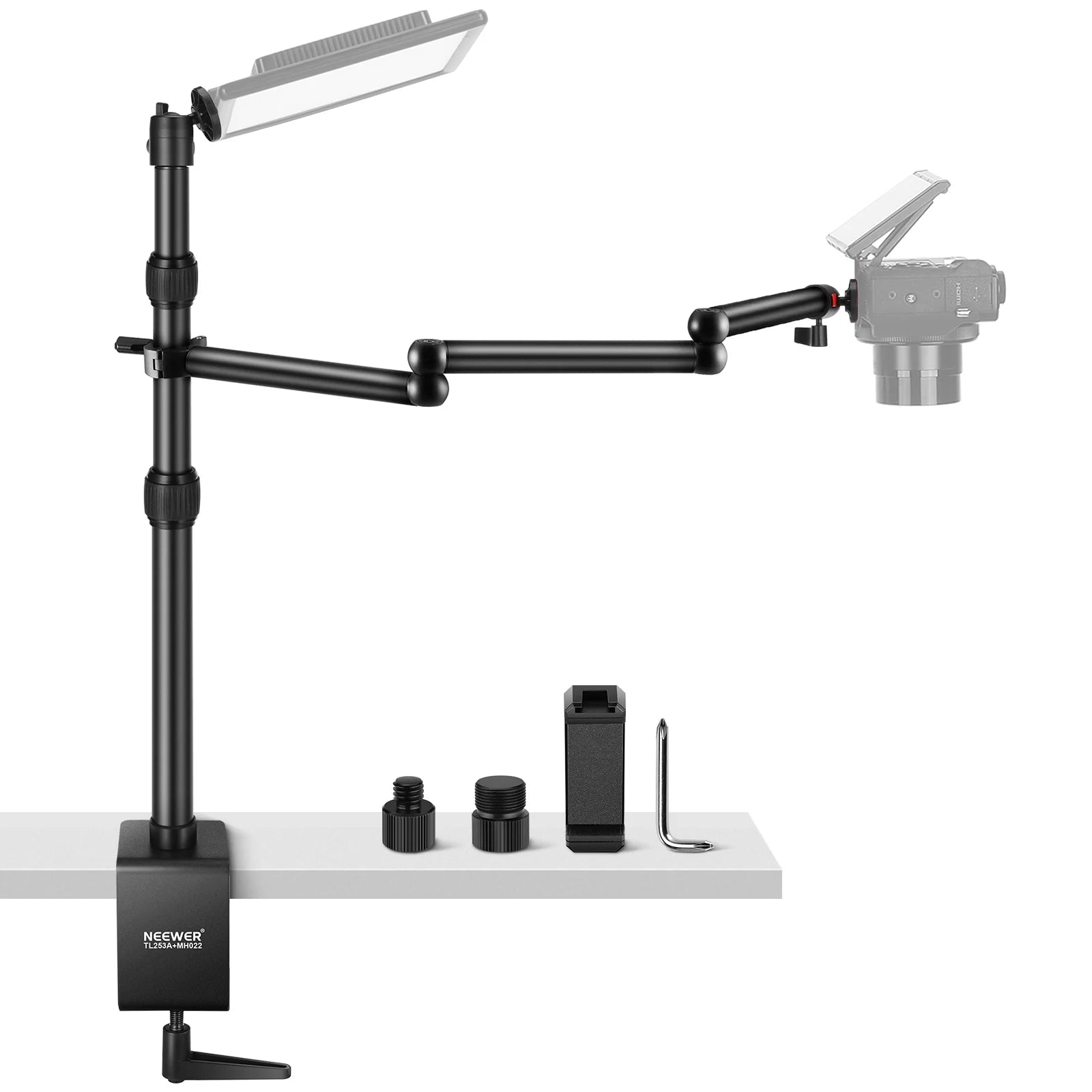 Soporte de sobremesa Neewer TL253A con brazo flexible MH022