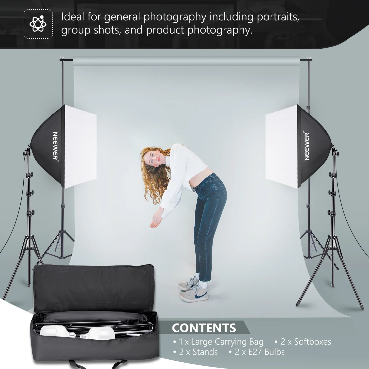 Kit Iluminación LED Neewer NW48 II 2.4G con Softbox