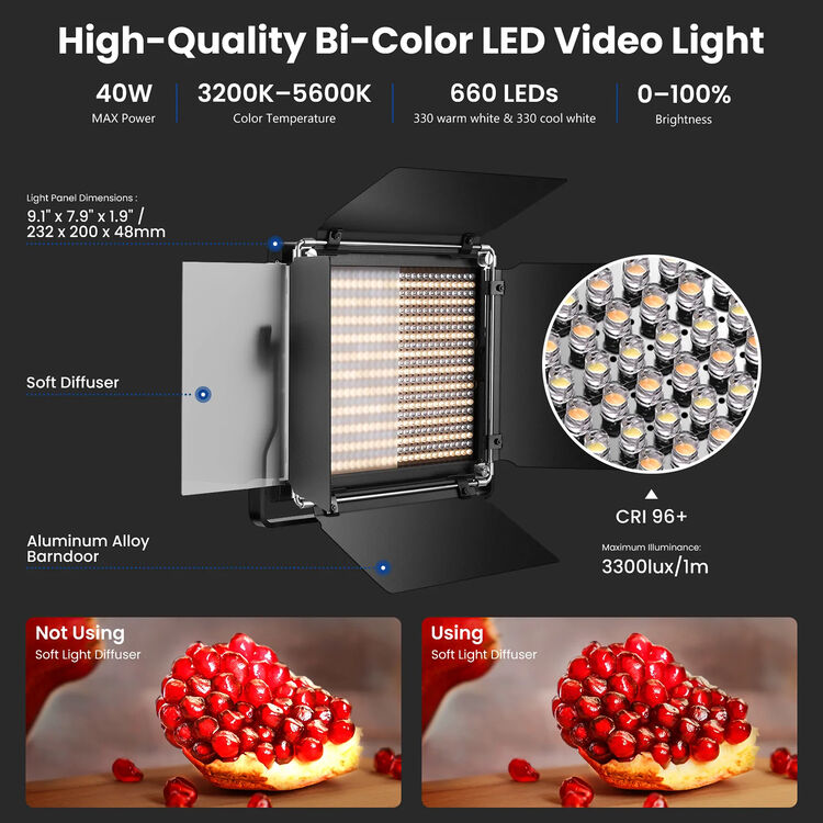 Kit LED Bicolor Neewer NL660 con 2 Luces con Soportes