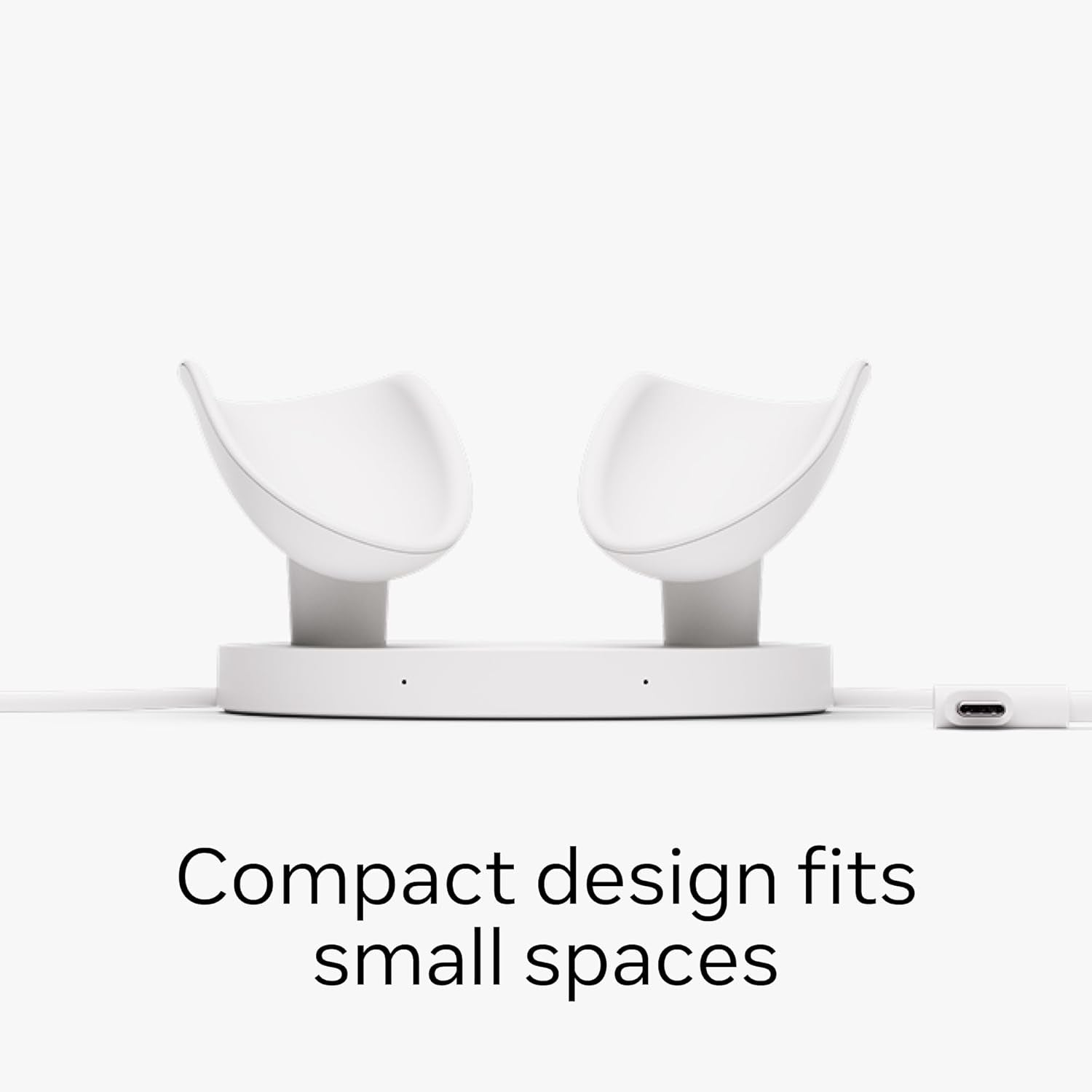 Quest Compact Charging Dock — Works with Quest 3/3S — Extended Headset Charging Cable — Wireless Charging for Touch plus Controllers