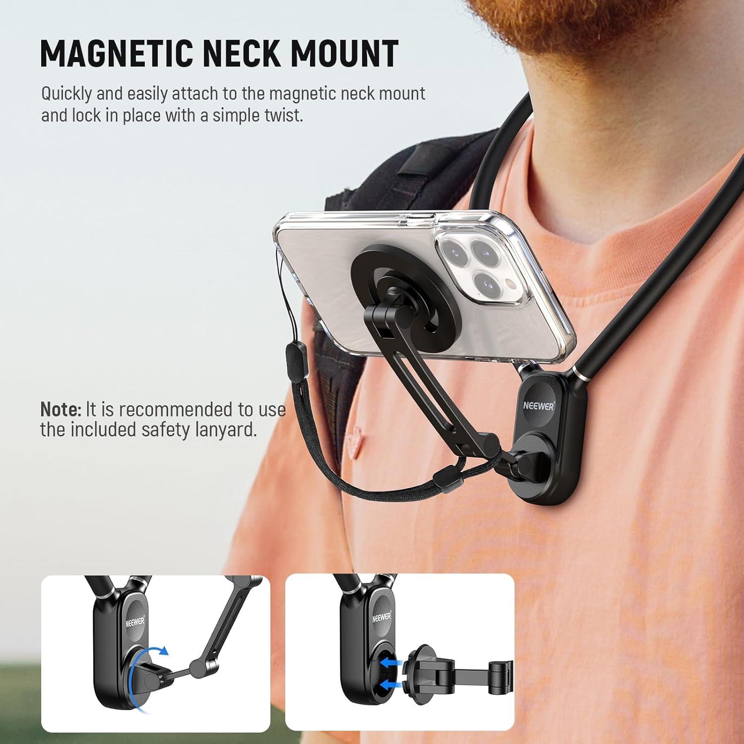 Soporte Cuello Neck Neewer GP-16 Magnético para Teléfono/GoPro