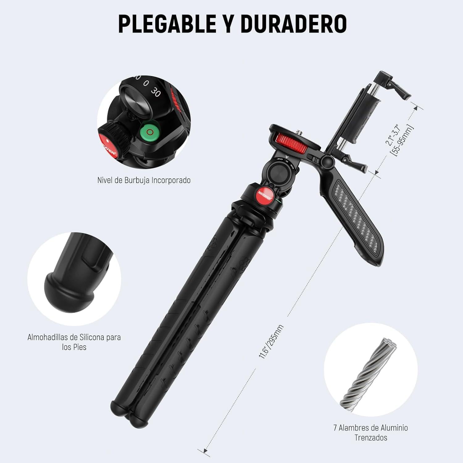Trípode Flexible Neewer TP36 con Bola y Control Remoto