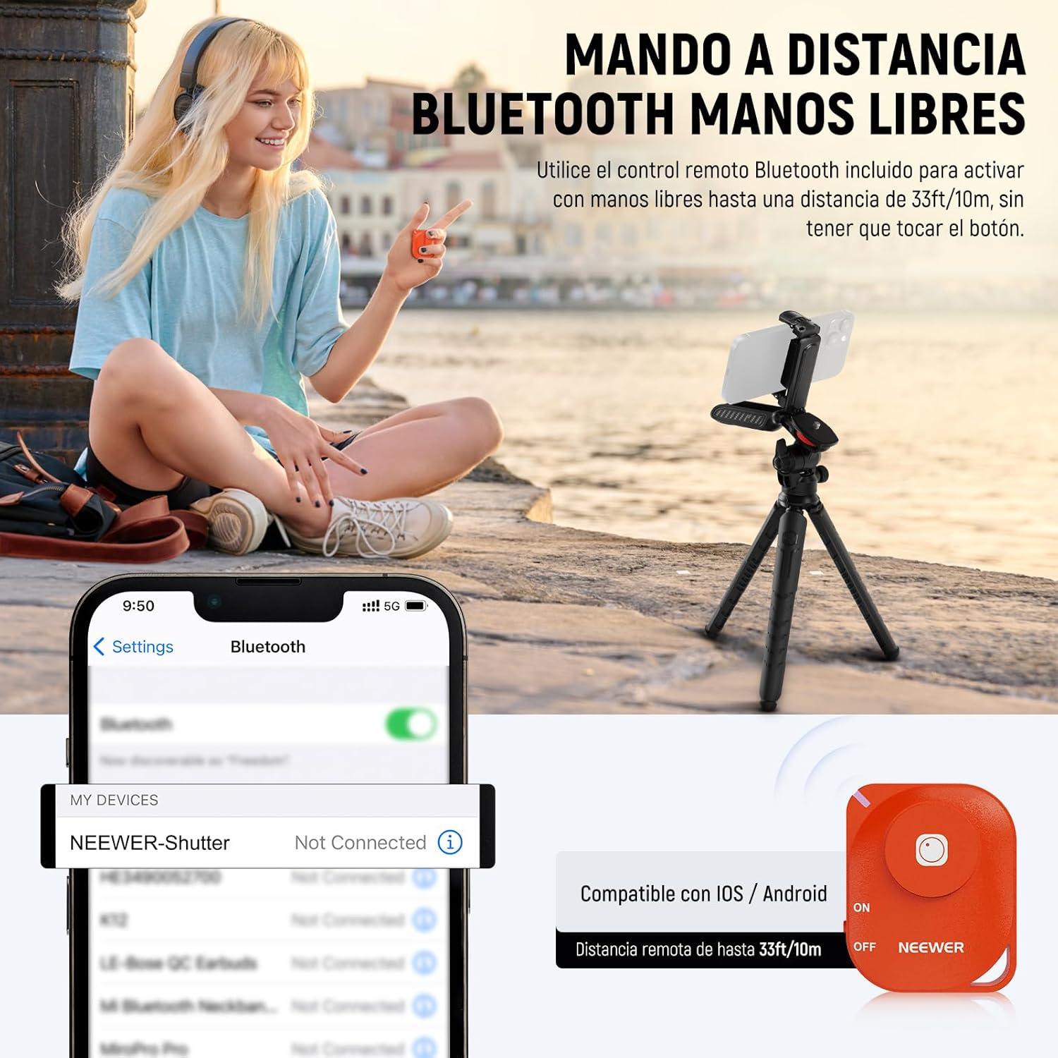Trípode Flexible Neewer TP36 con Bola y Control Remoto