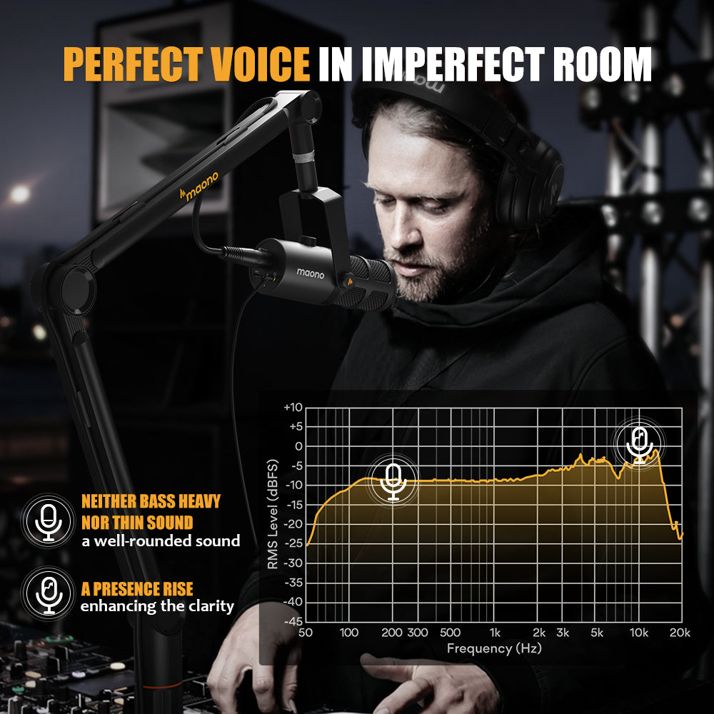 Micrófono Dinámico Maono PD400X XLR USB