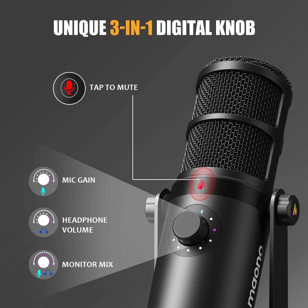 Micrófono Dinámico Maono PD400X XLR USB