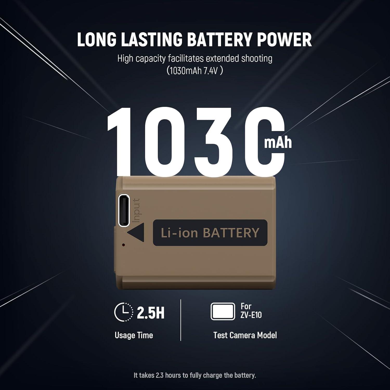 Batería Neewer TNP-FW50 1030mAh con Puerto USB-C