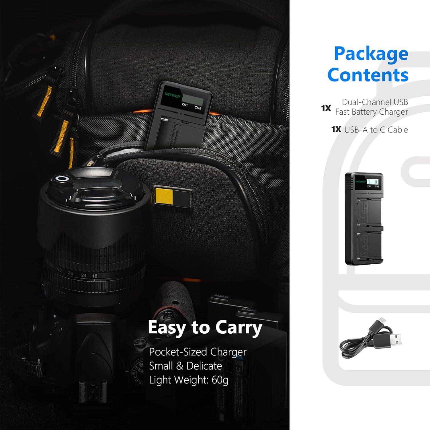 Cargador Dual USB Neewer para Baterías Sony NP-F