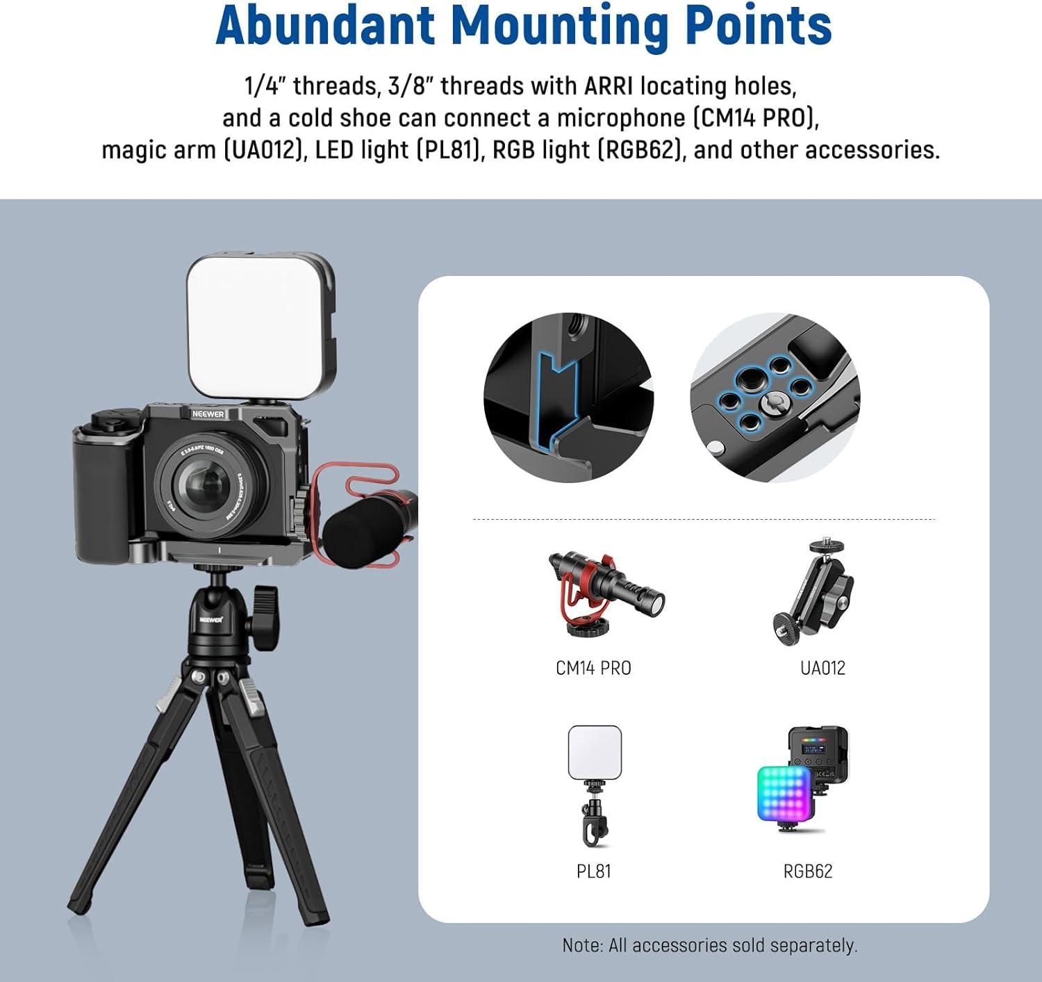 Jaula Neewer CA003S para Sony ZV-E10 con Empuñadura