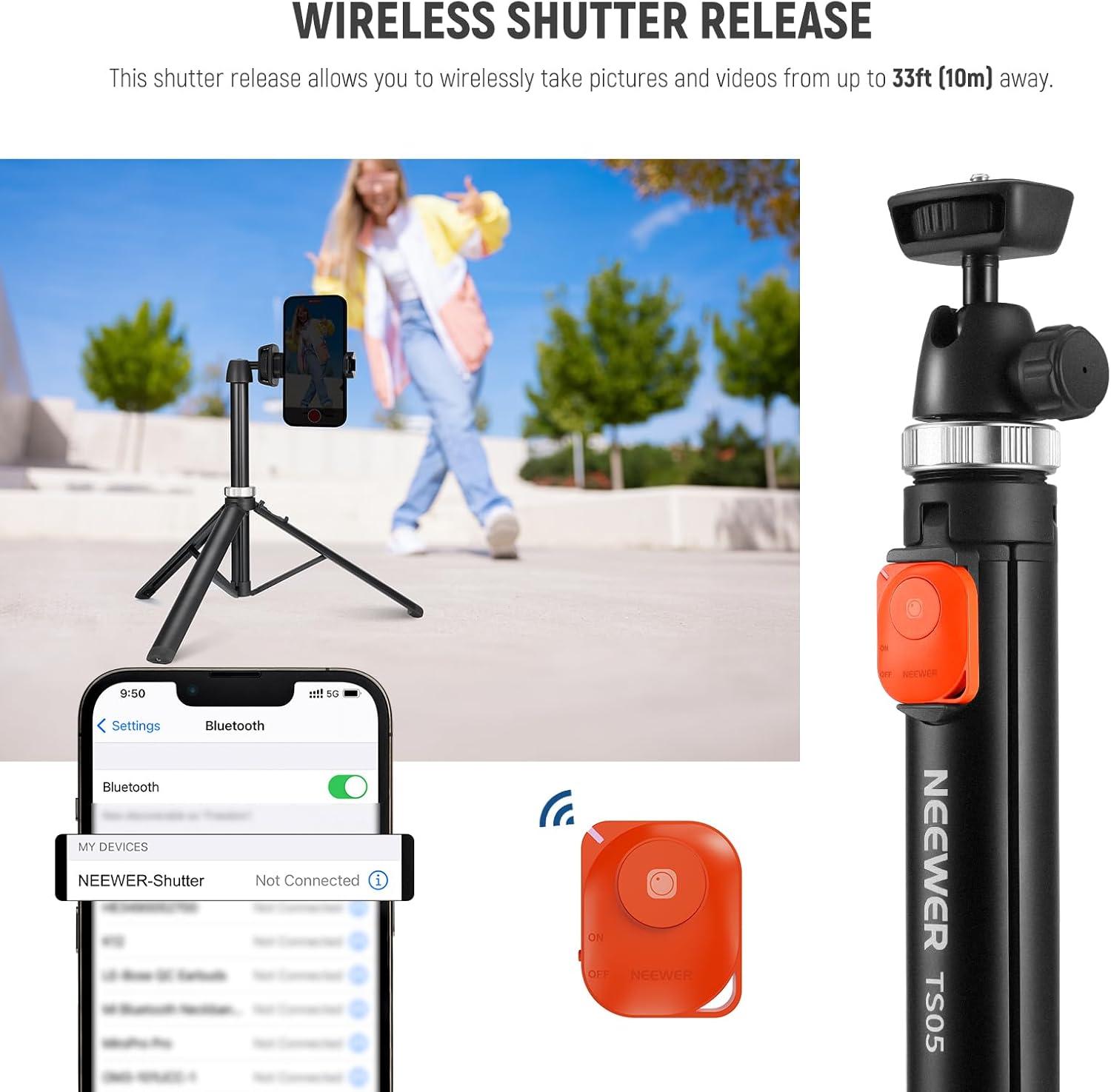 Trípode de Viaje Neewer TS05 160 cm para Teléfono y Cámara