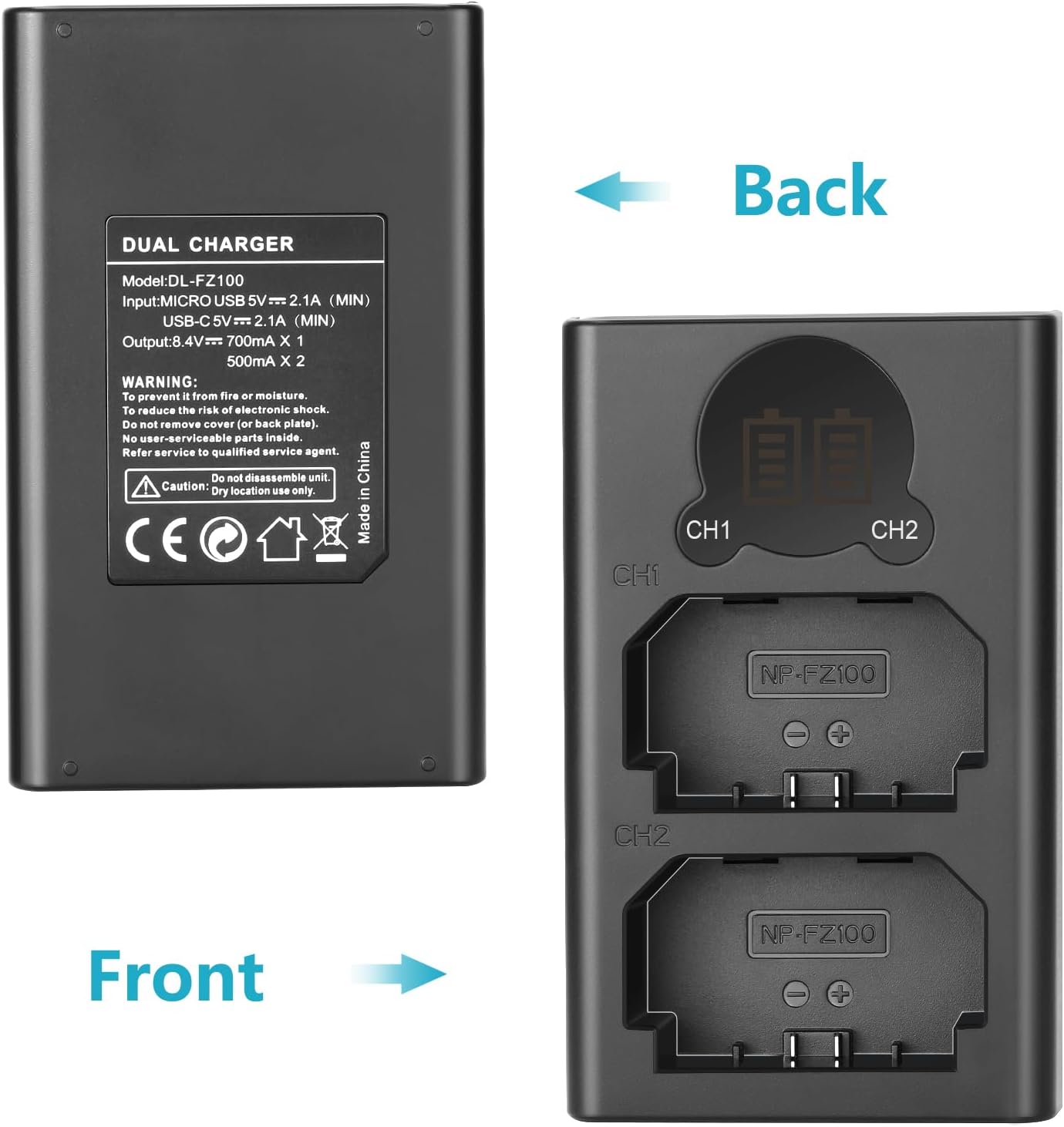 Cargador Dual USB Neewer para Baterías NP-FZ100