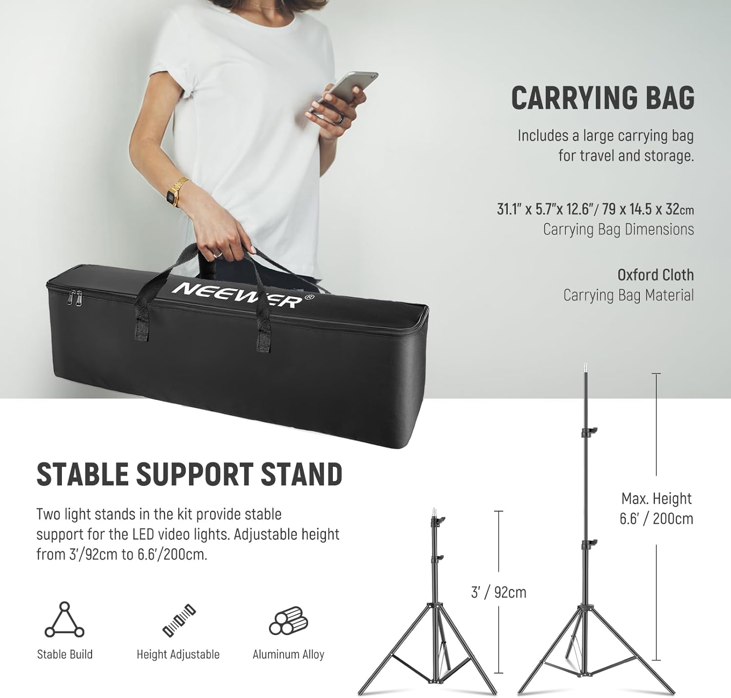 Kit LED Neewer 660 PRO II RGB con App y Soportes