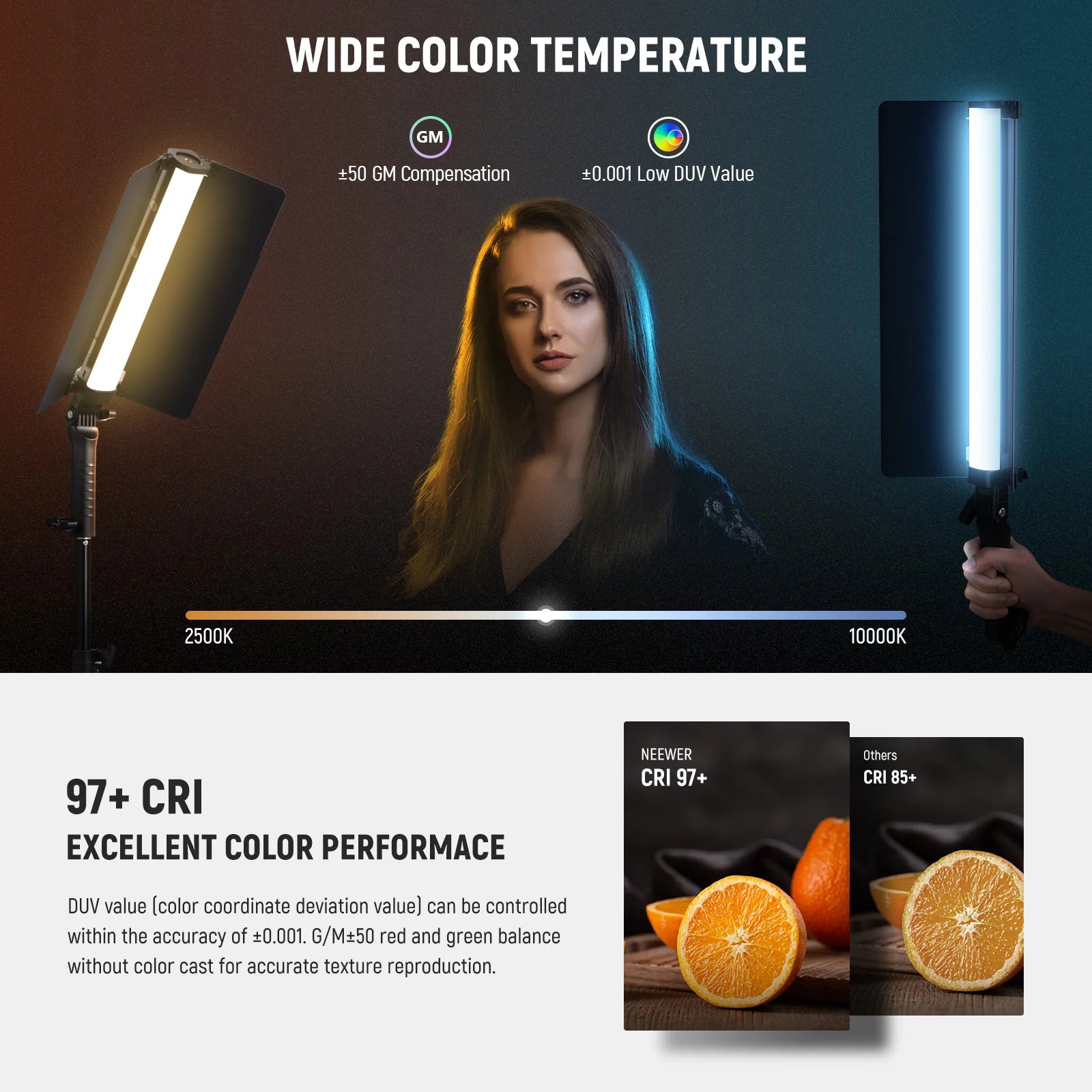 Tubo de luz LED Neewer RGB2 de 40 cm con puerta metálica
