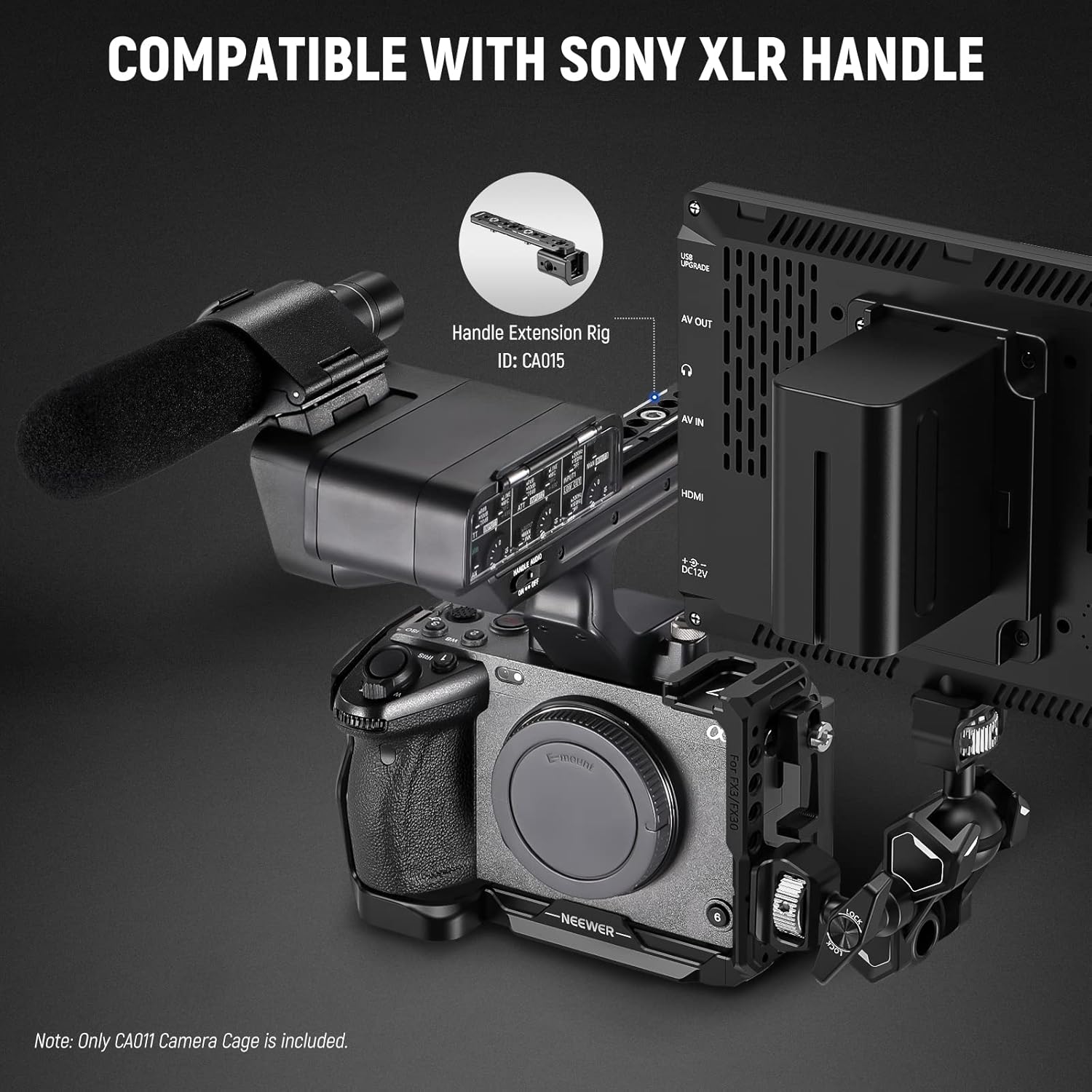 Jaula para Cámara Neewer FX3/FX30 con Abrazadera Cable HDMI