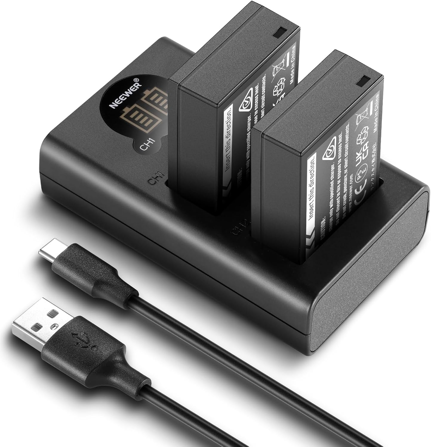 Kit 2 Baterías Neewer NP-W126 1140mAh con Cargador USB-C
