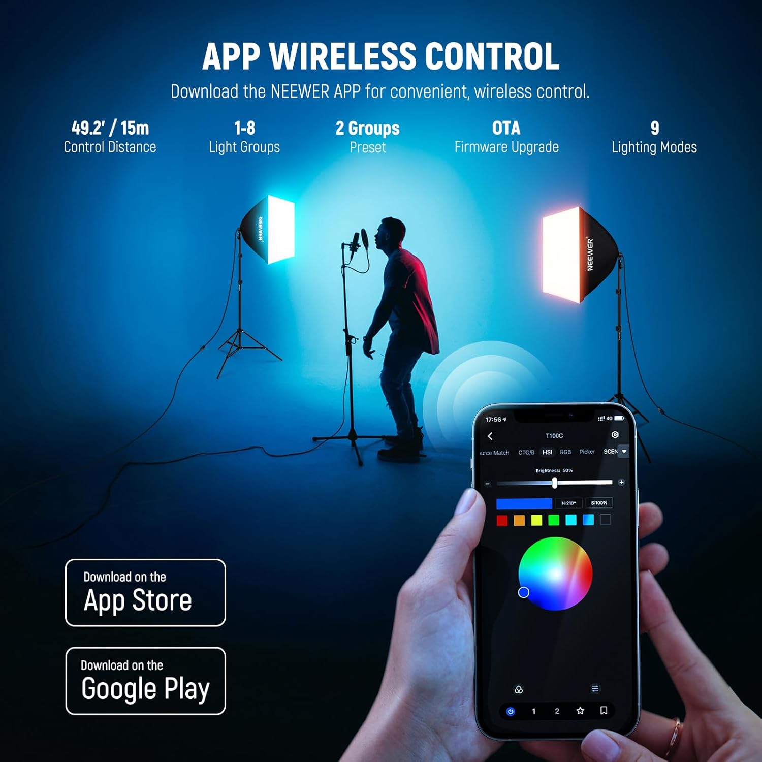 Kit Softbox LED RGB 24W Neewer NK800
