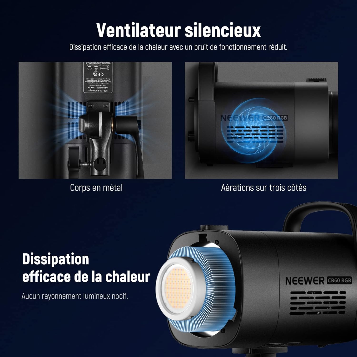 Luz RGB COB Neewer CB60 70W con Control 2.4G/App