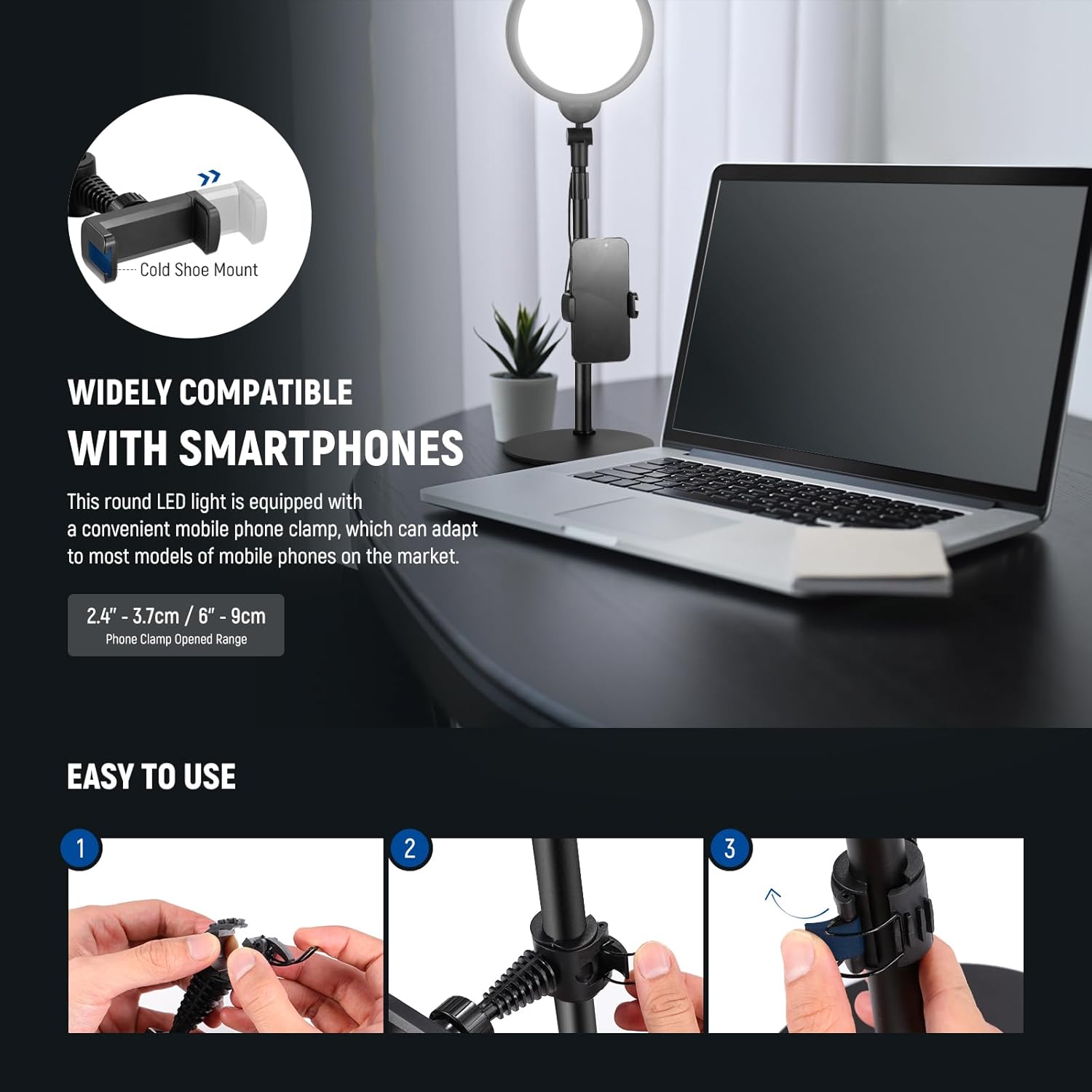 Kit de Luz Selfie Neewer R06 de 17,8 cm para Teléfonos