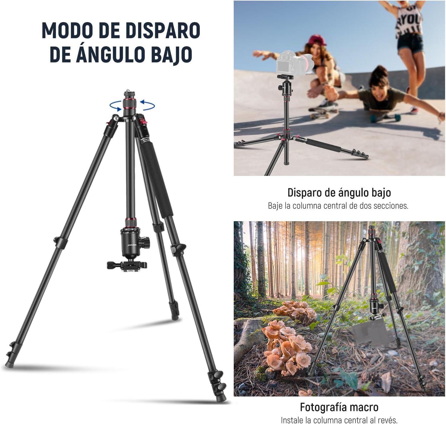 Trípode Monopie Neewer 195 cm con Soporte y Control Remoto
