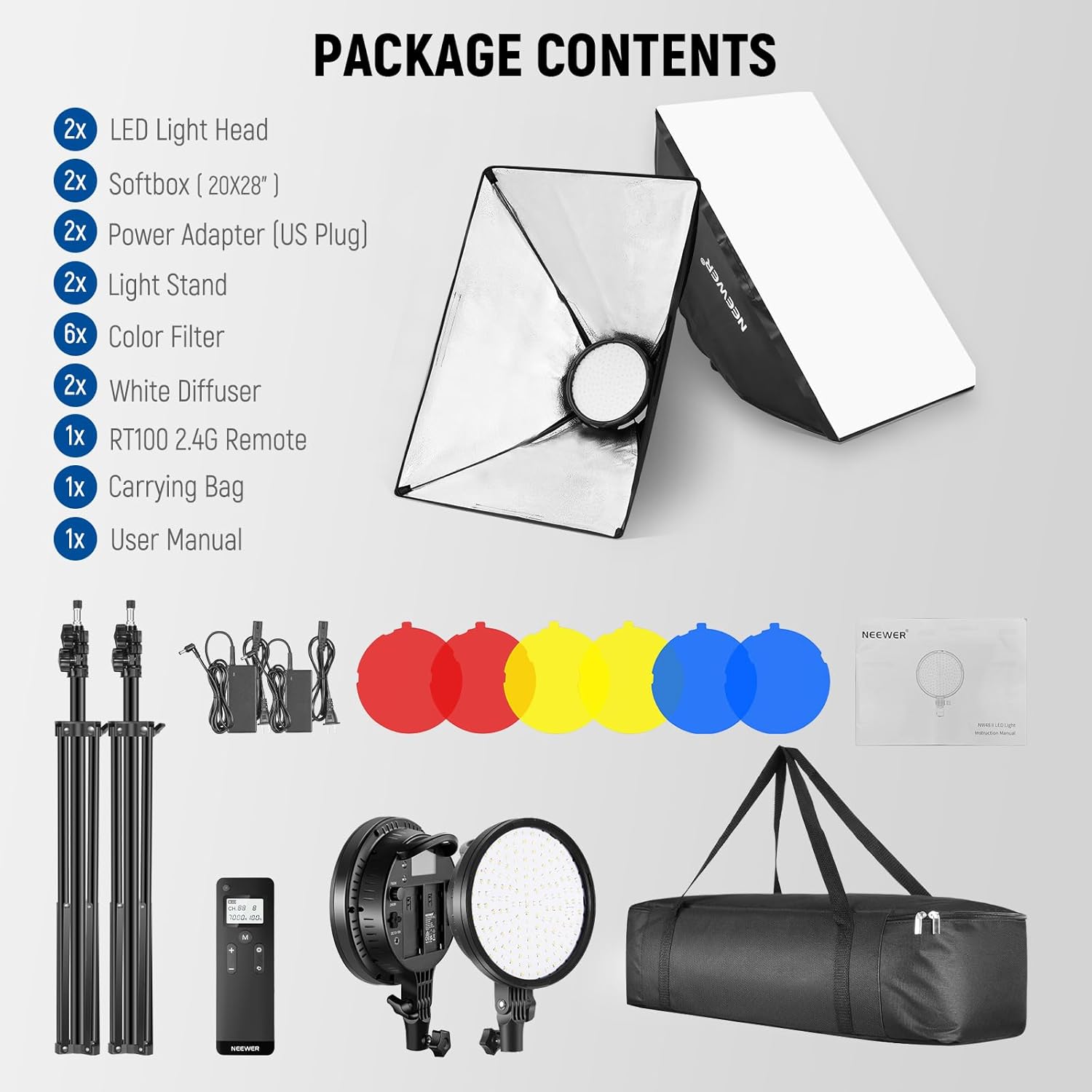 Kit de Luz Led Neewer NW48 II de 48 W con Control Remoto