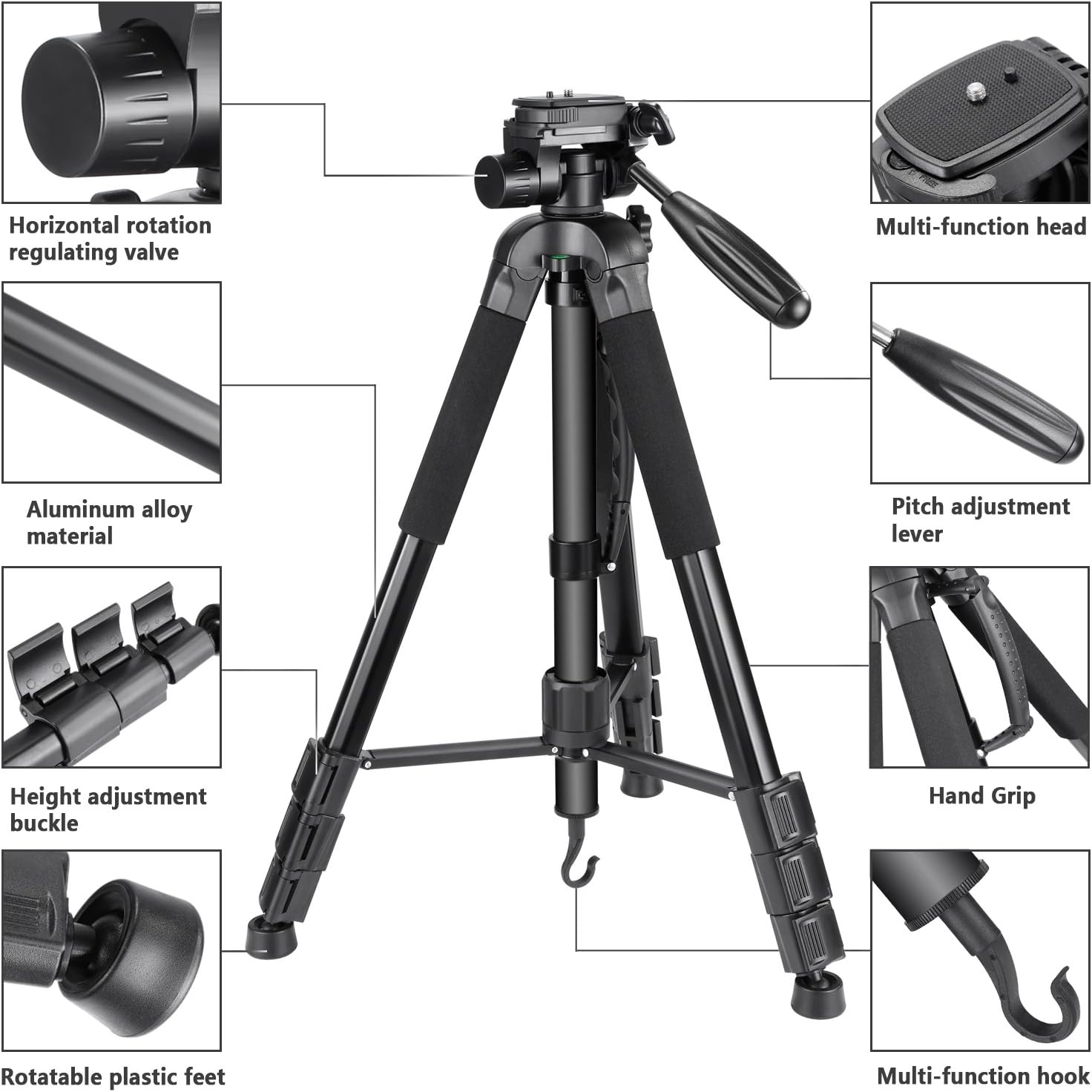 Trípode Monopod Neewer 177 cm Aleación Aluminio para Cámaras