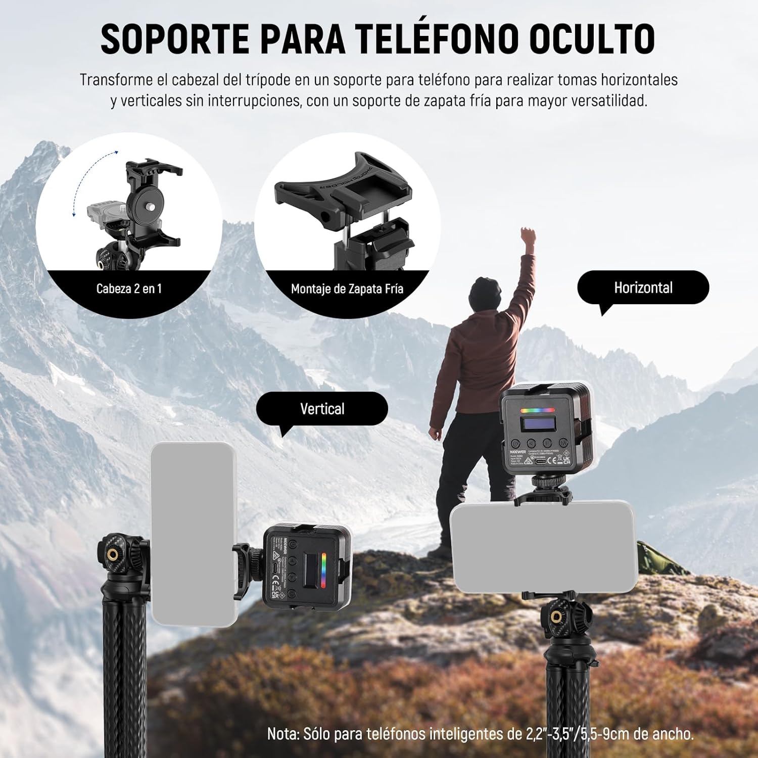 Trípode Flexible Neewer T34 con Cabezal Bola y Soporte Móvil