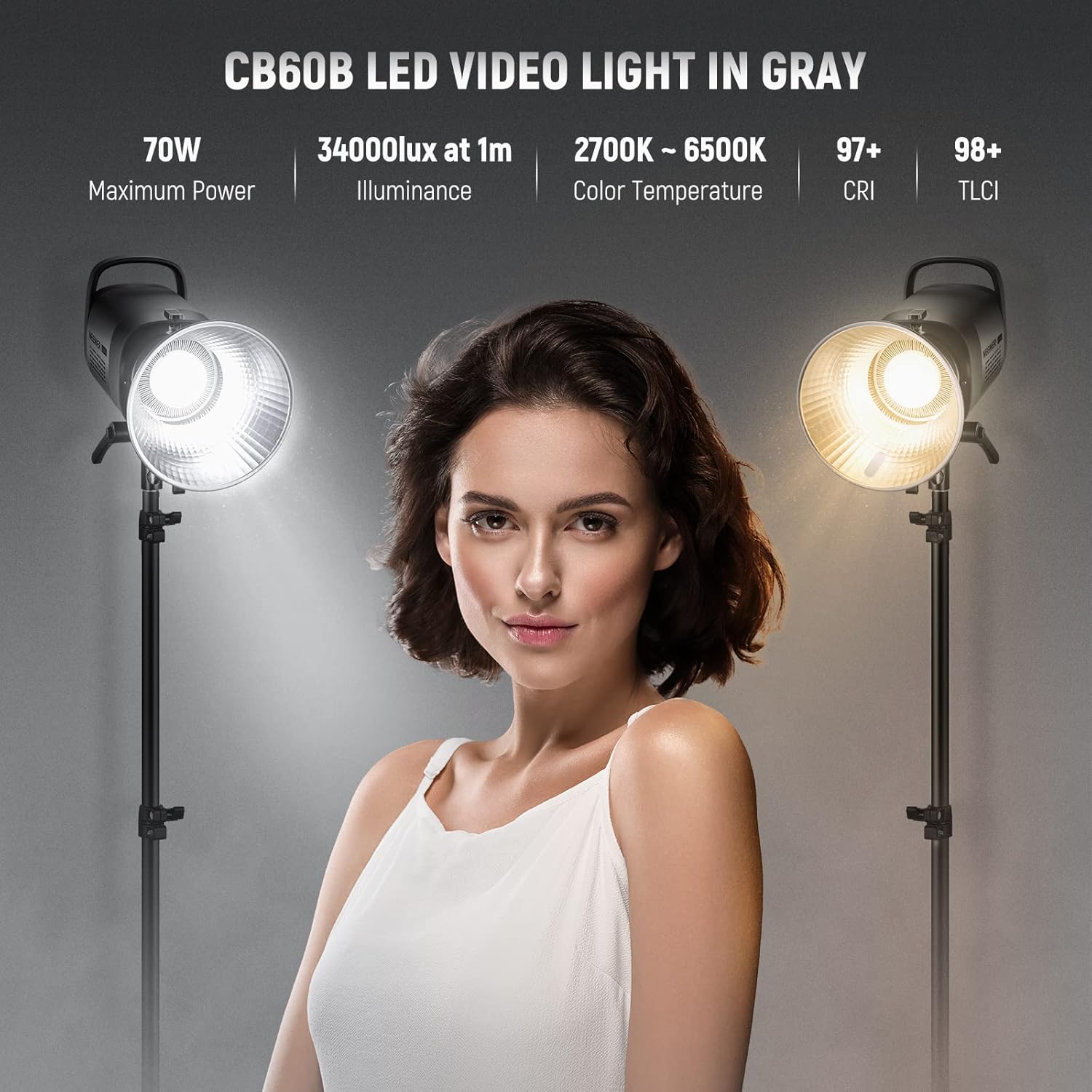 Luz LED Bicolor Neewer CB60B 70W con APP y Control 2.4G