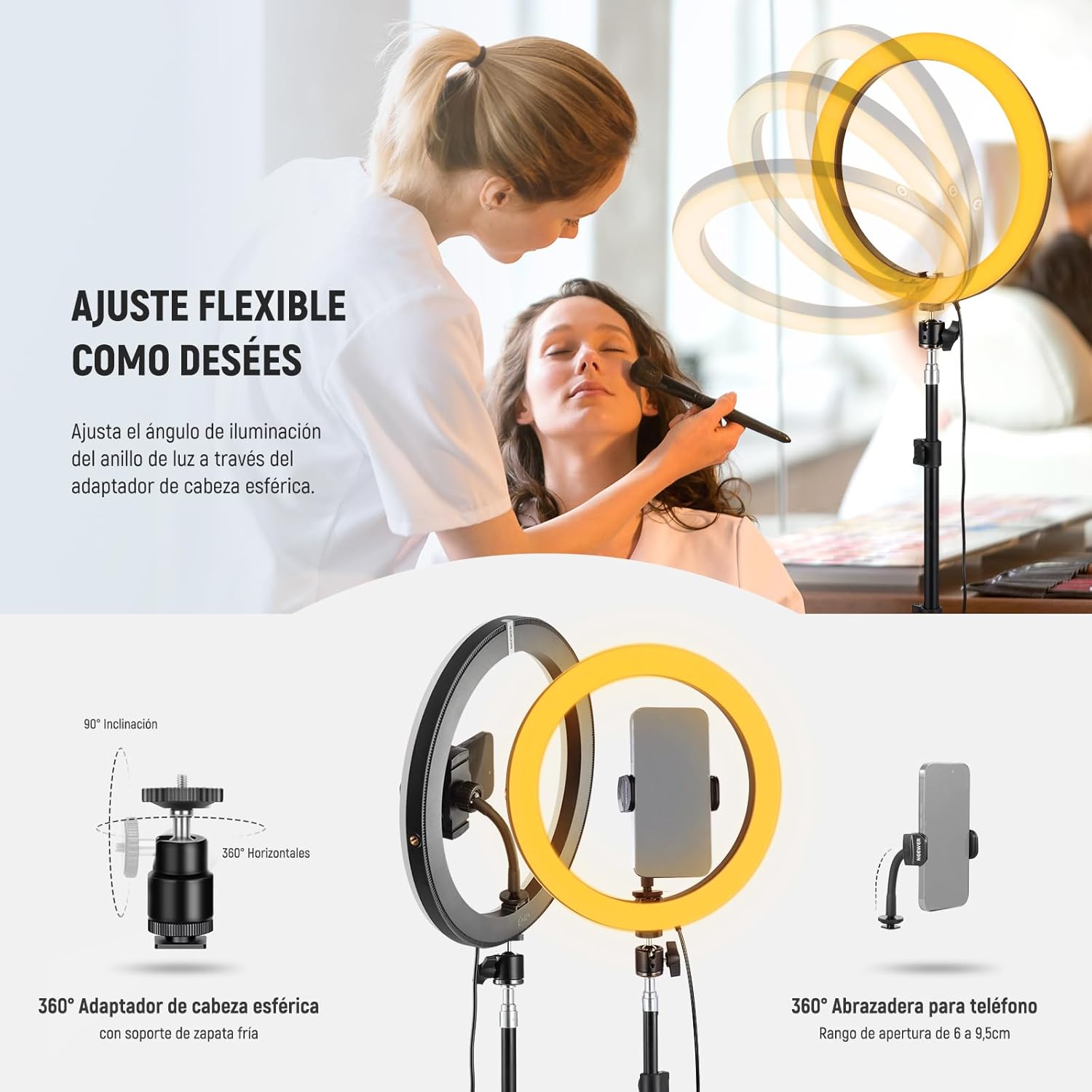 Anillo de Luz LED Neewer RH12B de 30,5 cm con Soporte de 180 cm