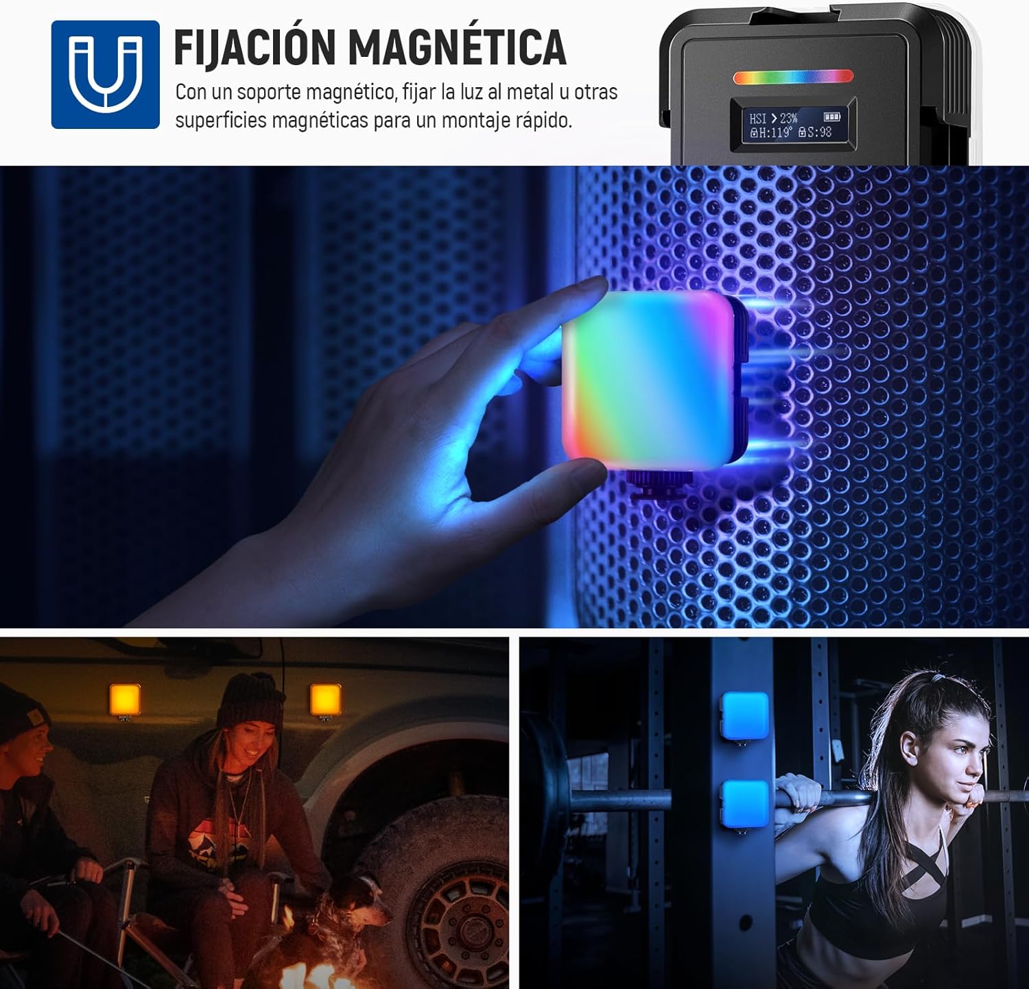 Luz de Video RGB Neewer RGB62 con Control por App
