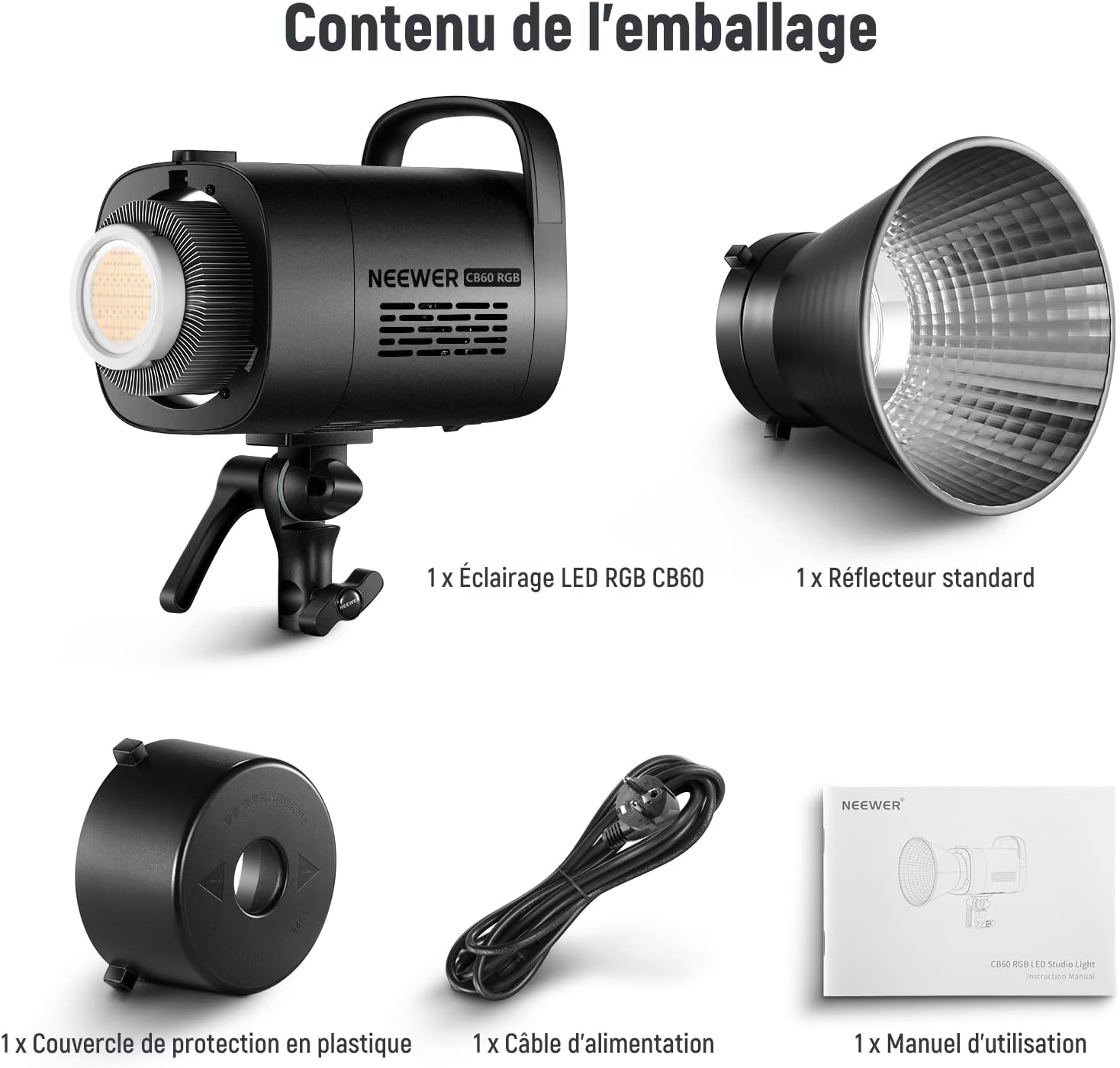 Luz RGB COB Neewer CB60 70W con Control 2.4G/App