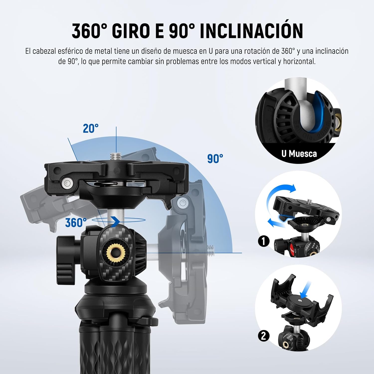 Trípode Flexible Neewer T34 con Cabezal Bola y Soporte Móvil