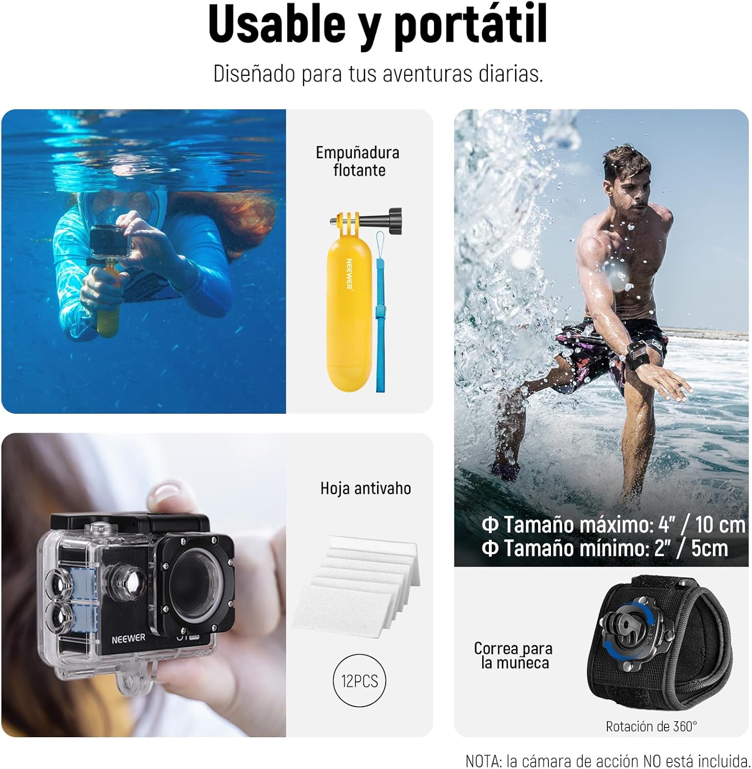 Kit Accesorios 50 en 1 Neewer para Cámaras de Acción