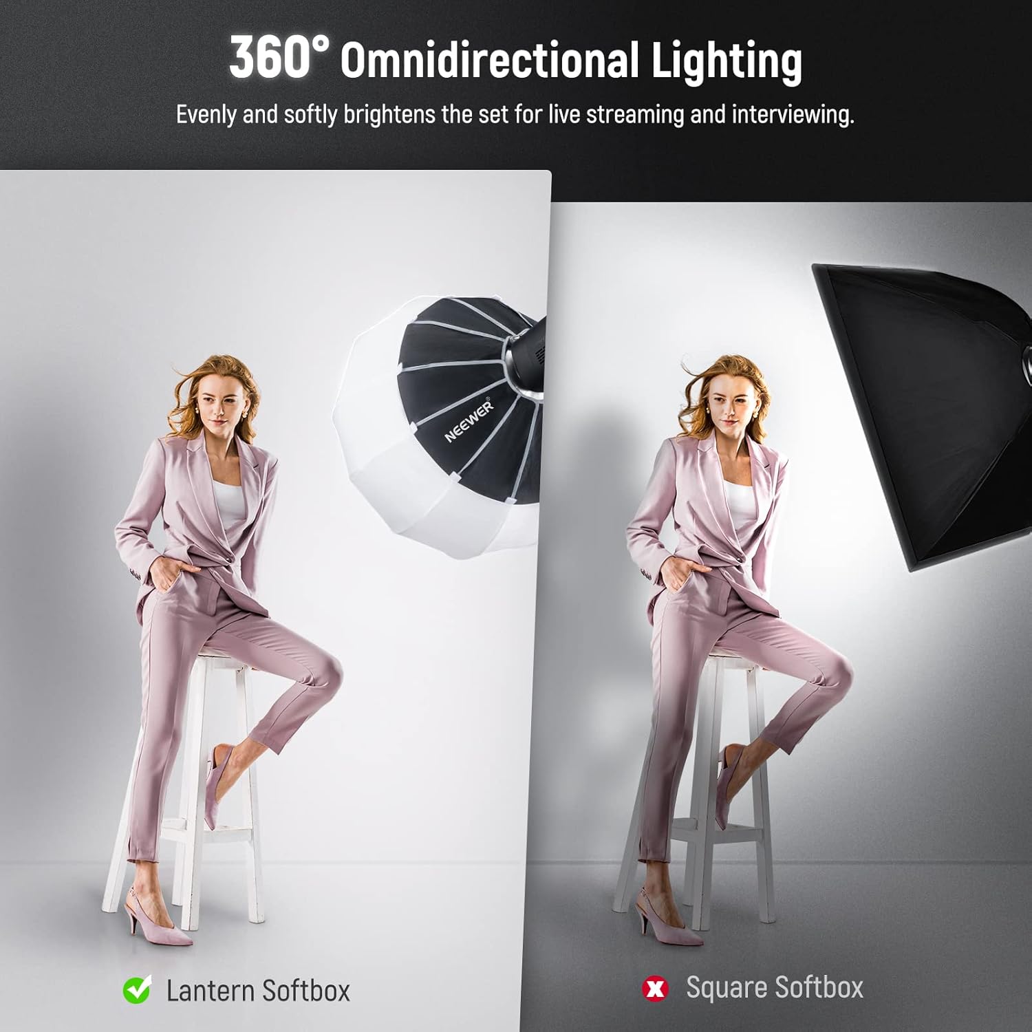 Softbox Linterna Neewer NS65L 65 cm con Montura Bowens