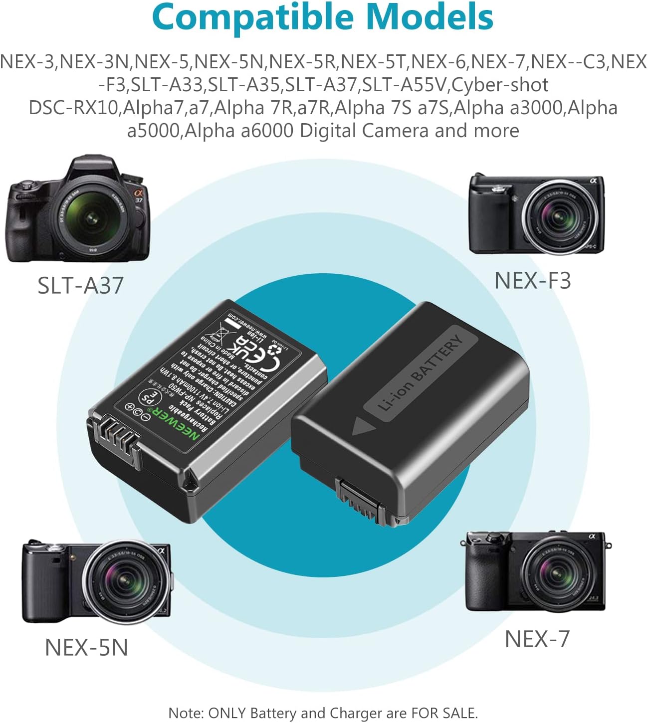 Kit Cargador Dual y Baterías Neewer NP-FW50 1100mAh Sony