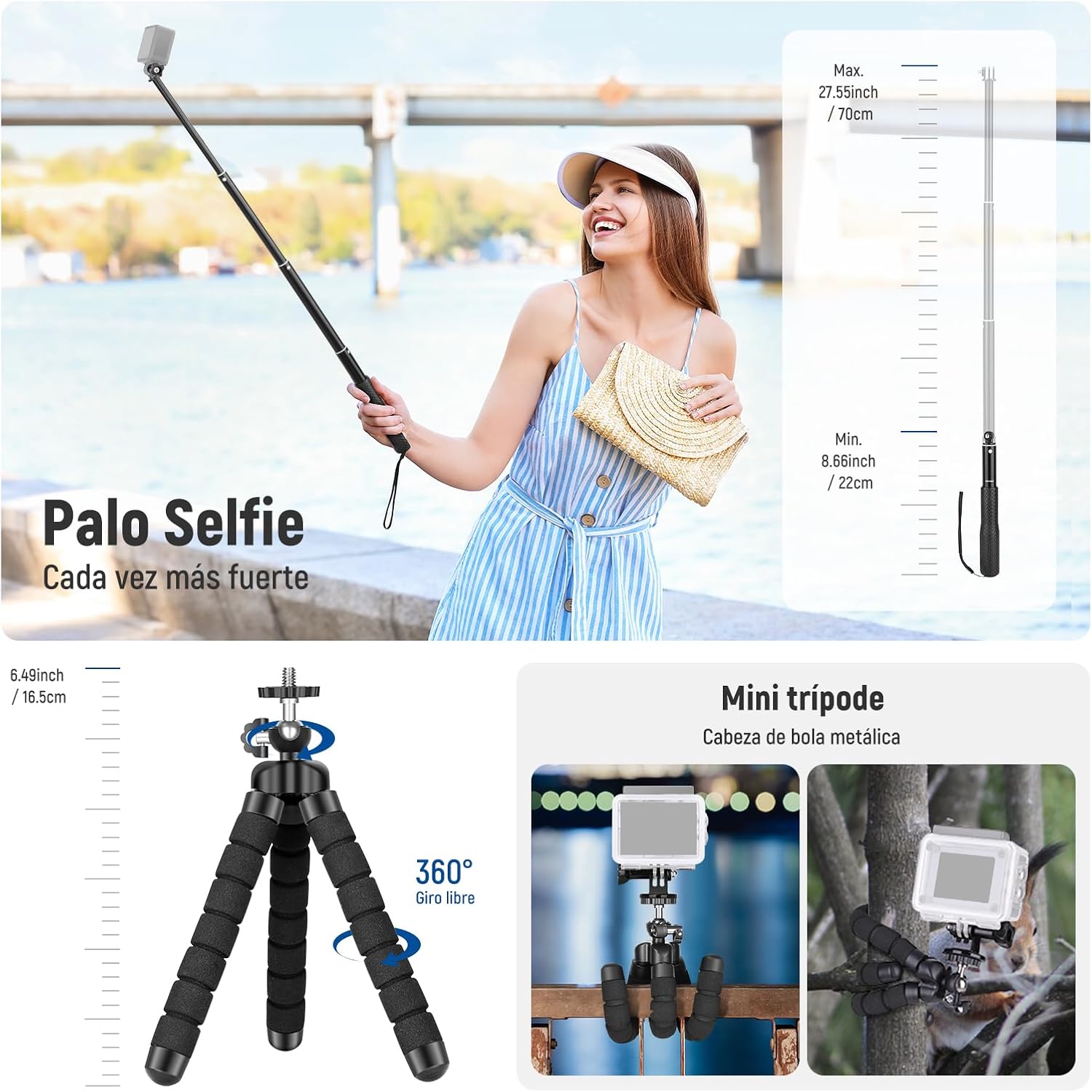 Kit Accesorios 50 en 1 Neewer para Cámaras de Acción