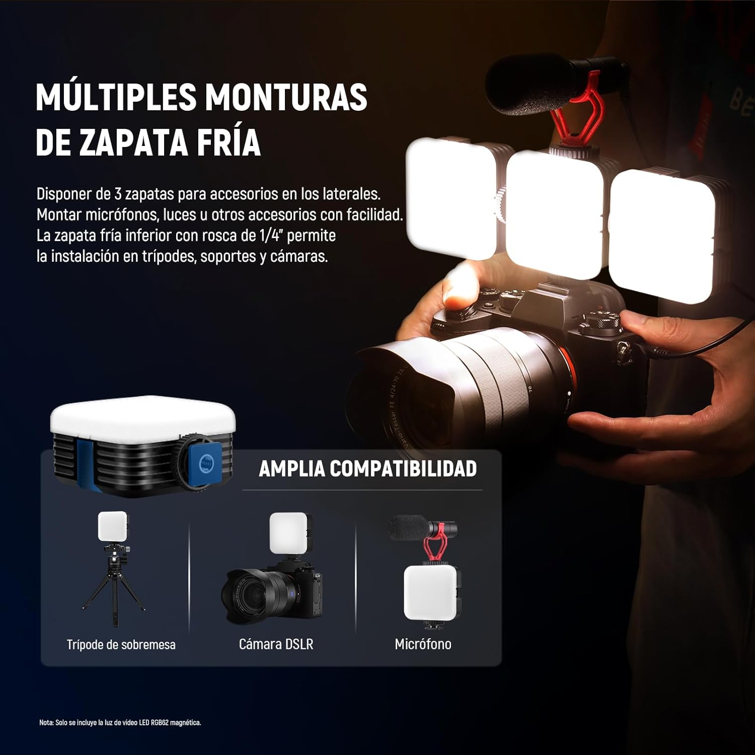 Luz de Video RGB Neewer RGB62 con Control por App