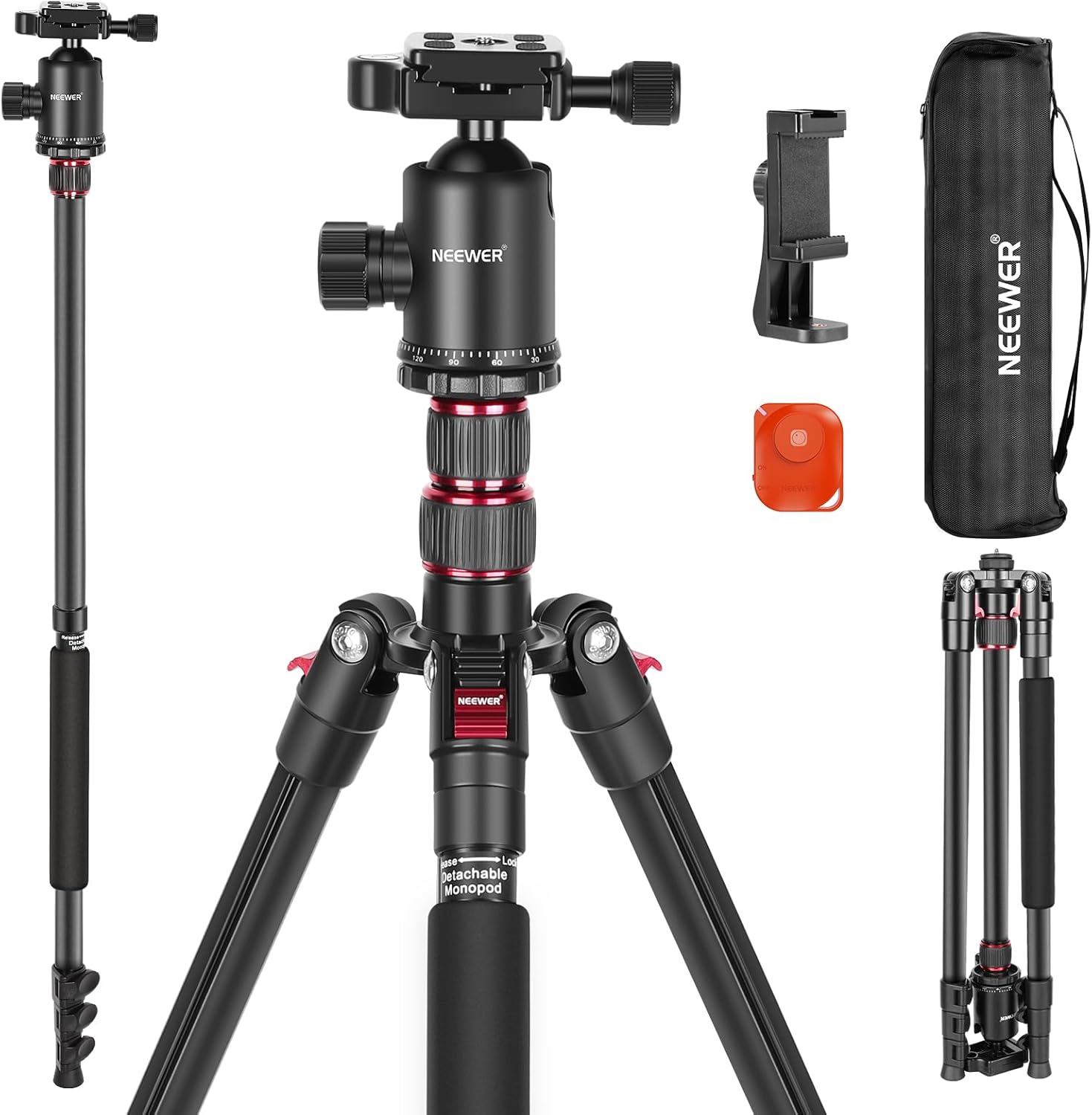 Trípode Monopie Neewer 195 cm con Soporte y Control Remoto