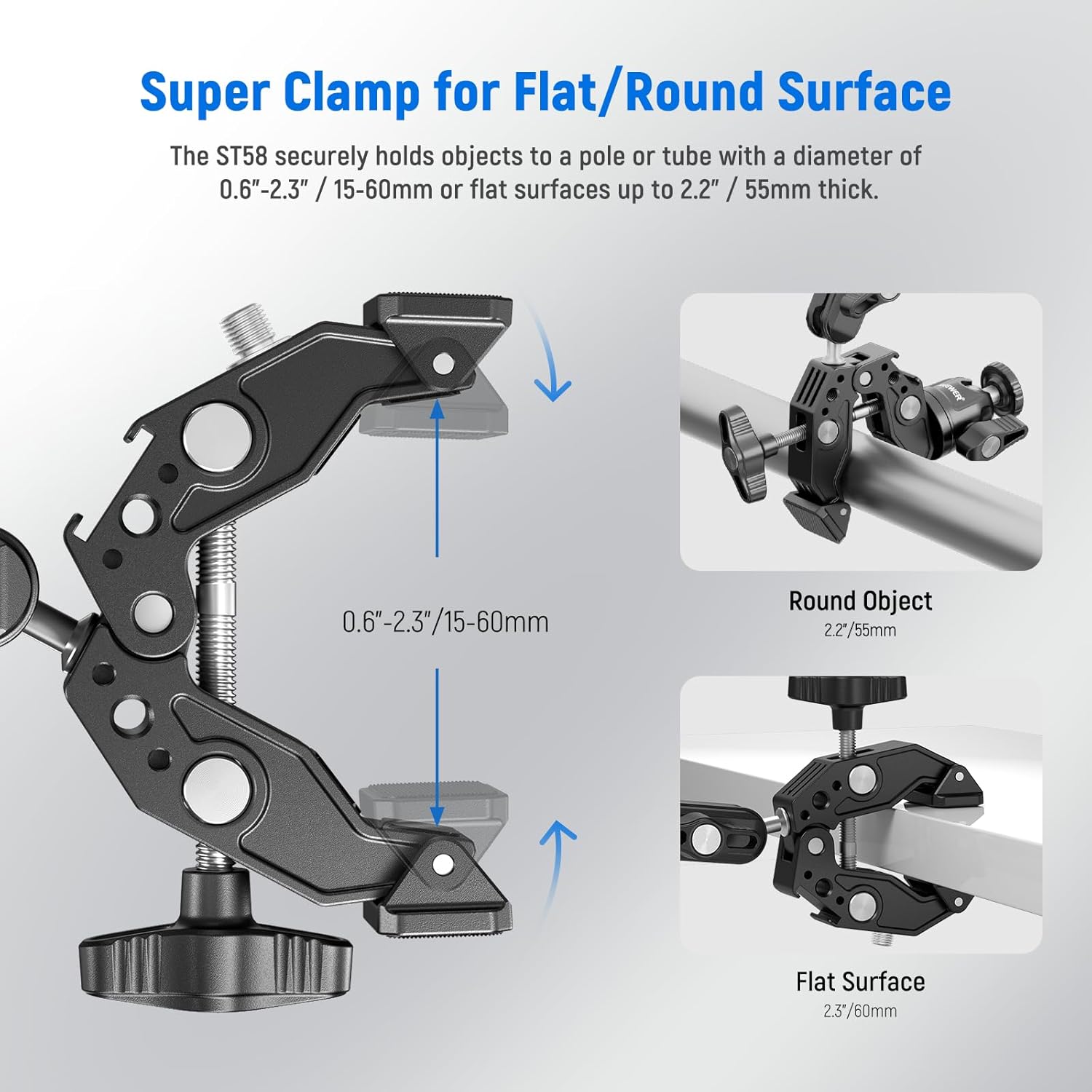 Brazo Mágico Doble Neewer con Super Clamp y Cabezal Bola