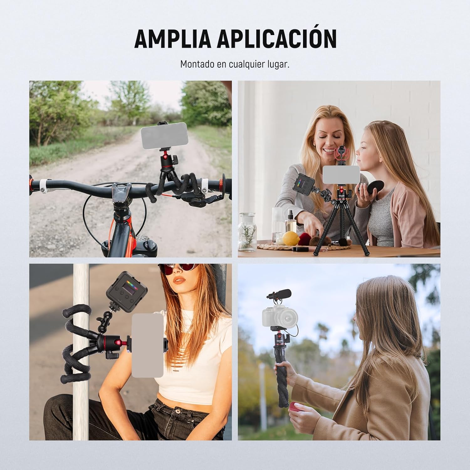 Trípode Flexible Neewer T34 con Cabezal Bola y Soporte Móvil