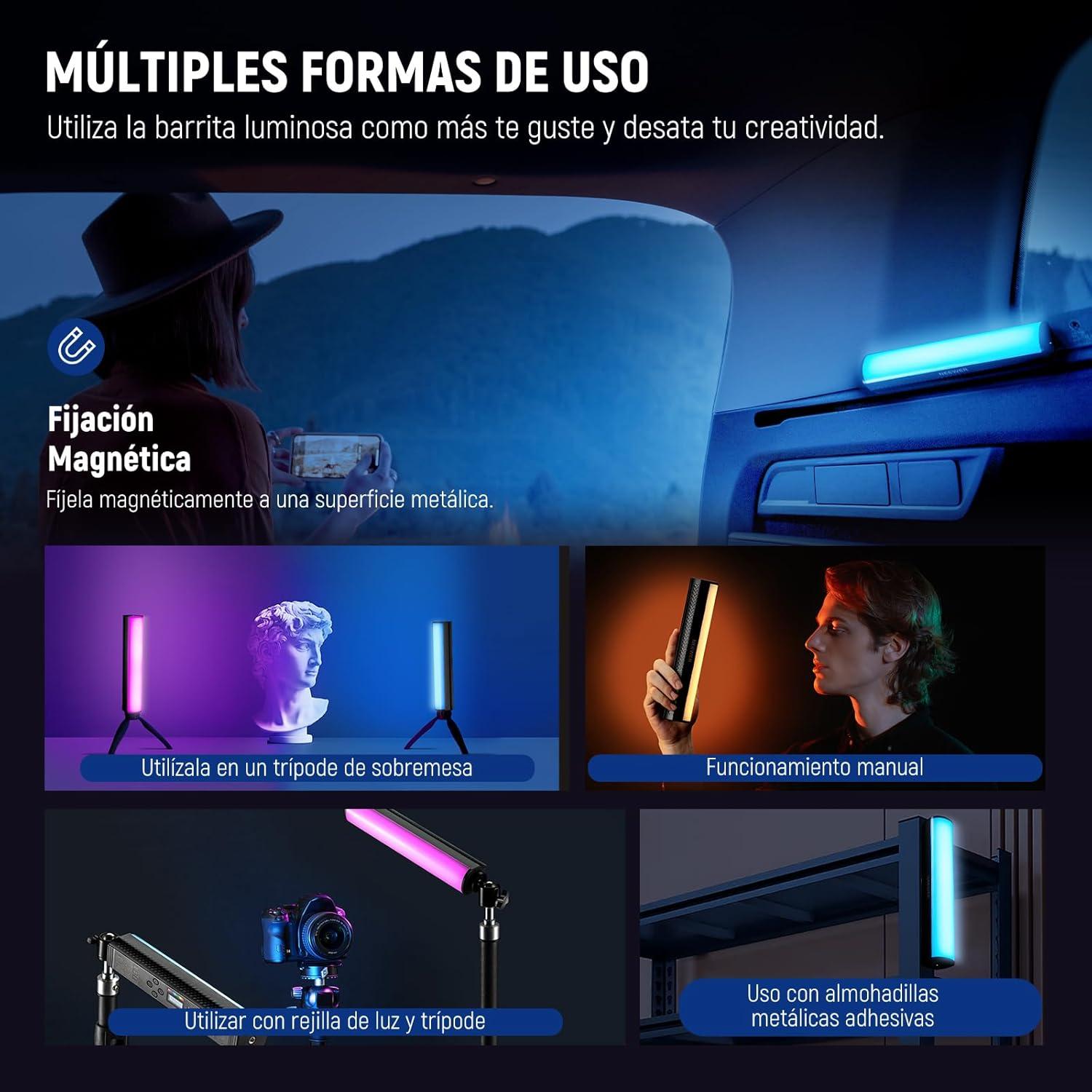 Tubo de luz led RGB Magnética Neewer TL21C con Control por App