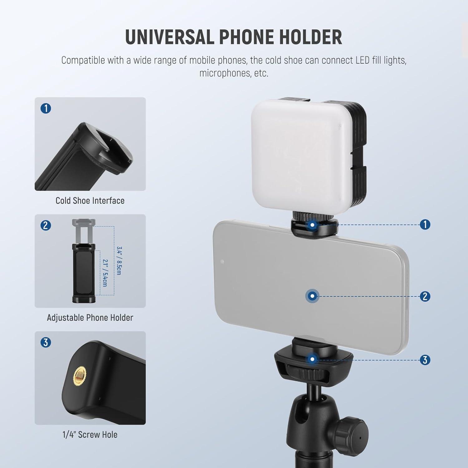 Trípode de Viaje Neewer TS05 160 cm para Teléfono y Cámara