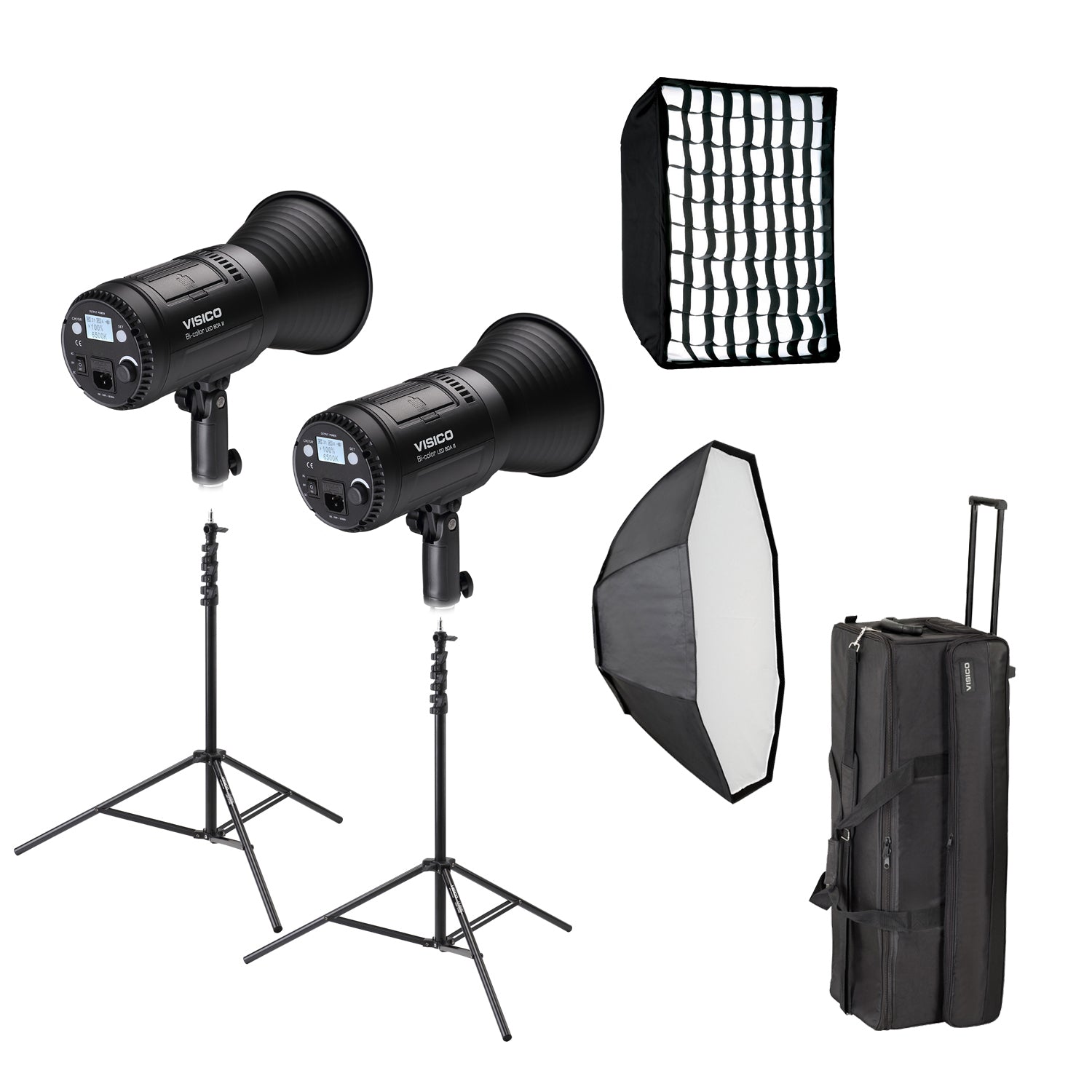 Kit de 2 Cañón Led Visico Led-80A II Montura Bowens