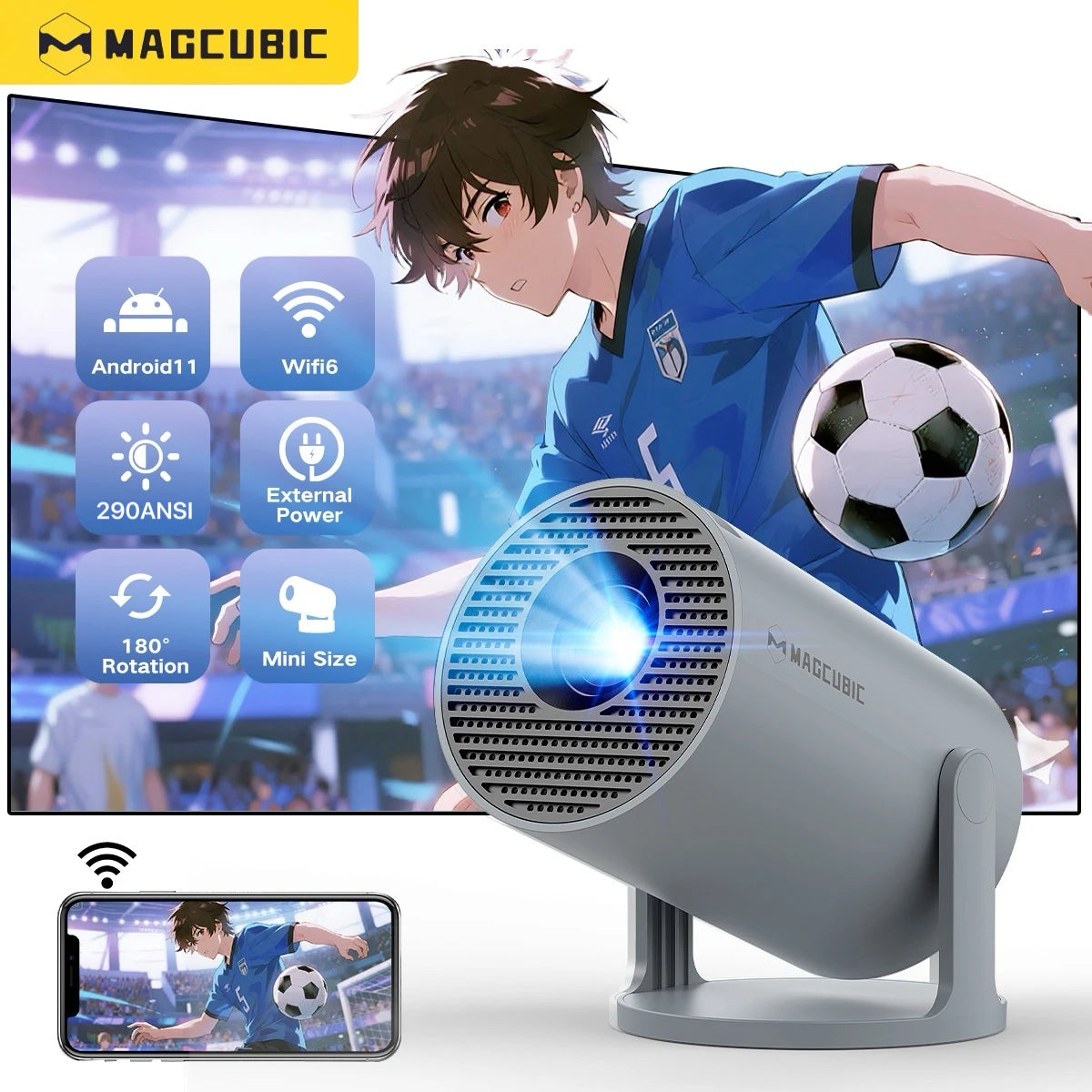 Proyector Cinemático Portátil Magcubic™