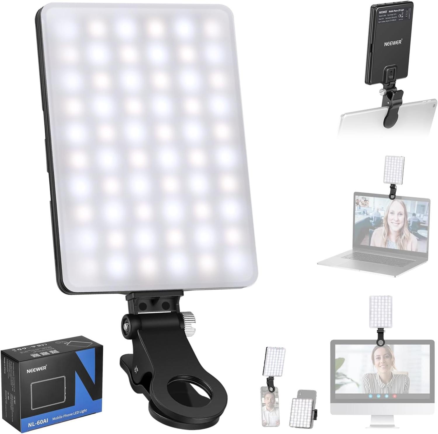 Luz LED Neewer NL-60AI con Clip para Videollamadas