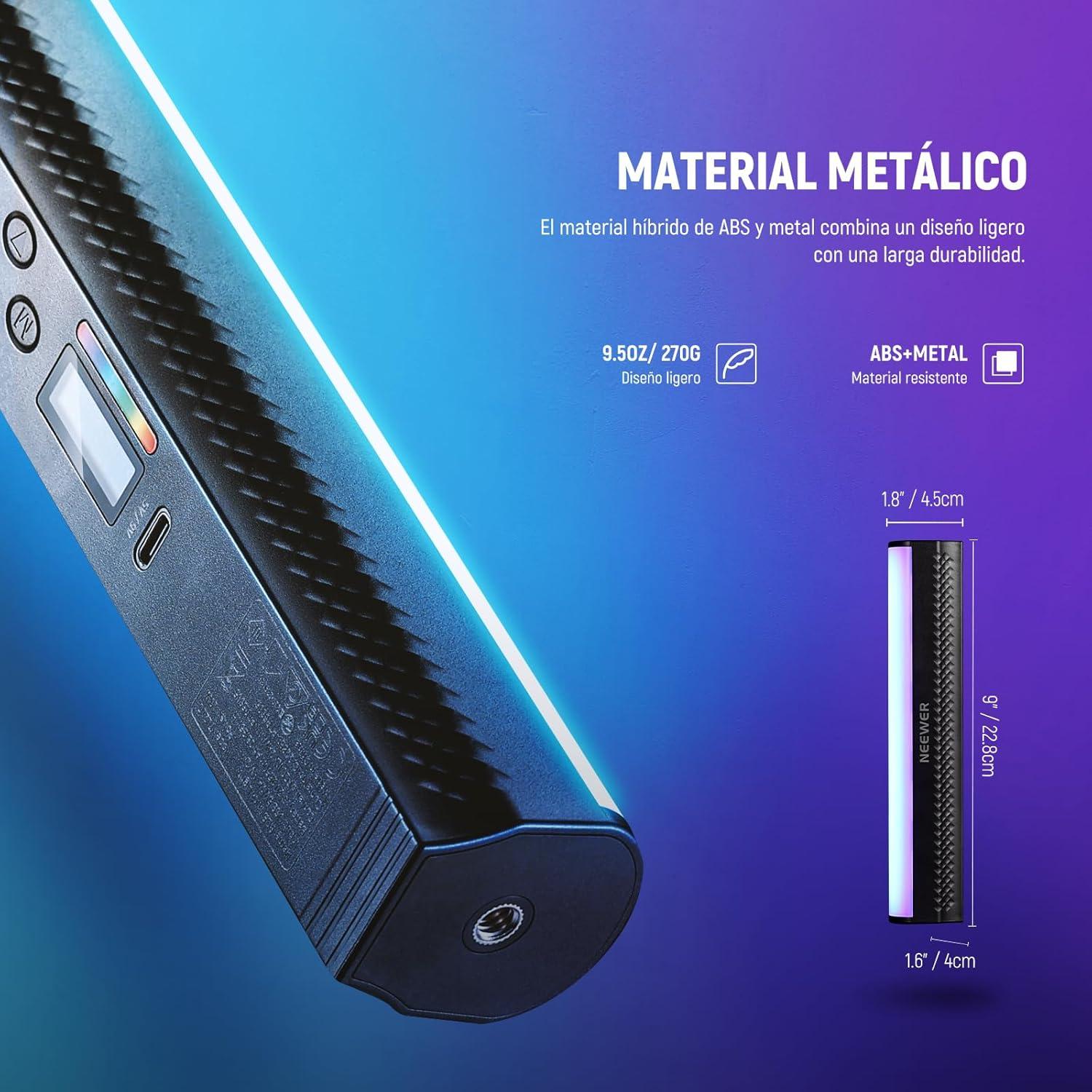 Tubo de luz led RGB Magnética Neewer TL21C con Control por App
