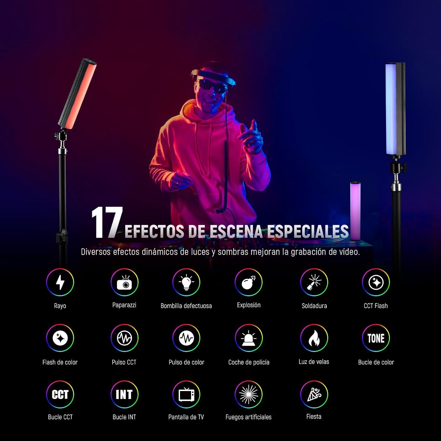 Tubo de luz led RGB Magnética Neewer TL21C con Control por App