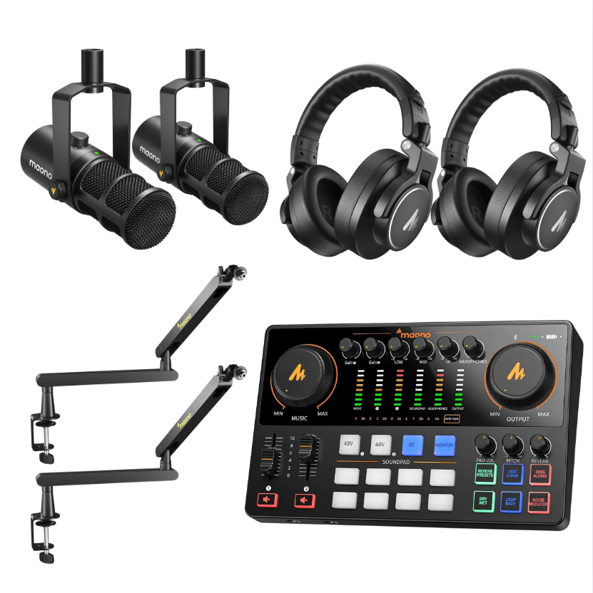 Kit de podcast Maono profesional PD400x para dos personas