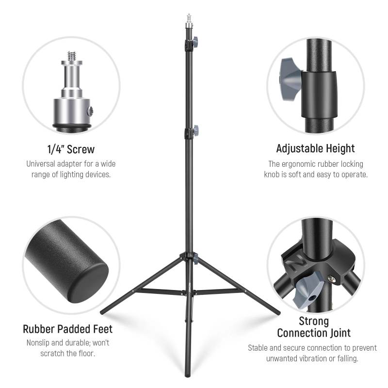Pie de flash Neewer St-200cm Para Fotografía Negro