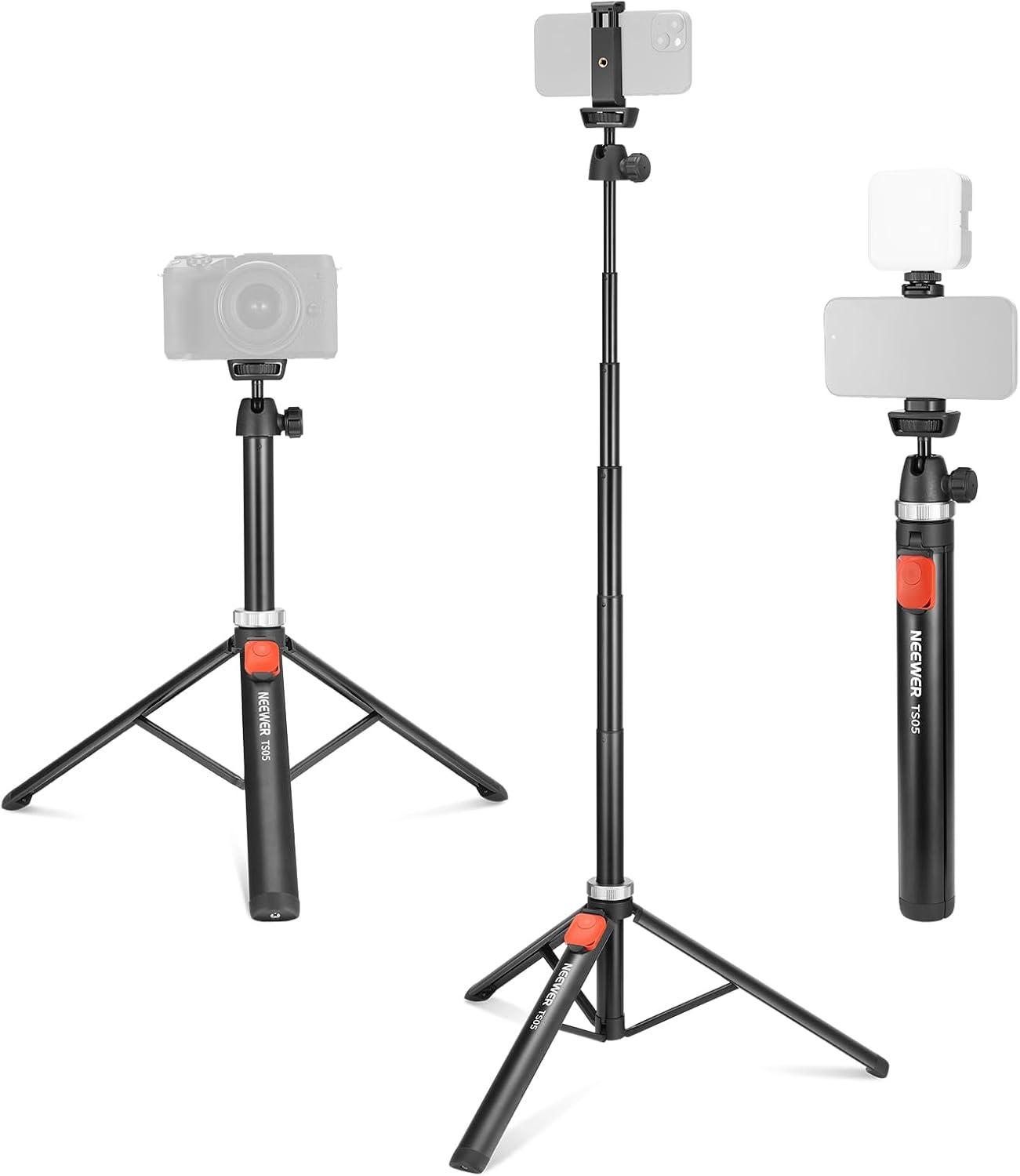 Trípode de Viaje Neewer TS05 160 cm para Teléfono y Cámara