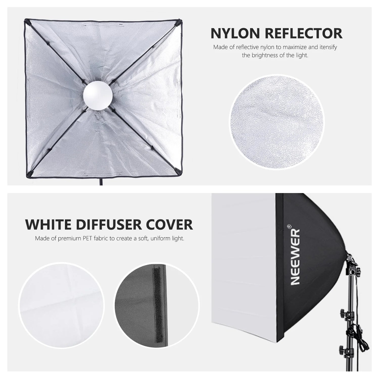 Kit Iluminación LED Neewer NW48 II 2.4G con Softbox